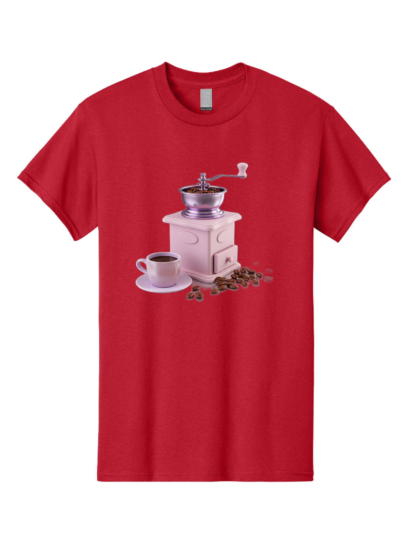 Coffee-Grinder-1 Men'S Graphic Tee, 100% Cotton, Comfortable Casual Summer Wear, Machine Washable, Coffee Grinder, Manual Grinder, Coffee Beans, Freshly Ground Coffee, Coffee Cup, Saucer, Morning Routine, Coffee Lover, Coffee Culture Baa371