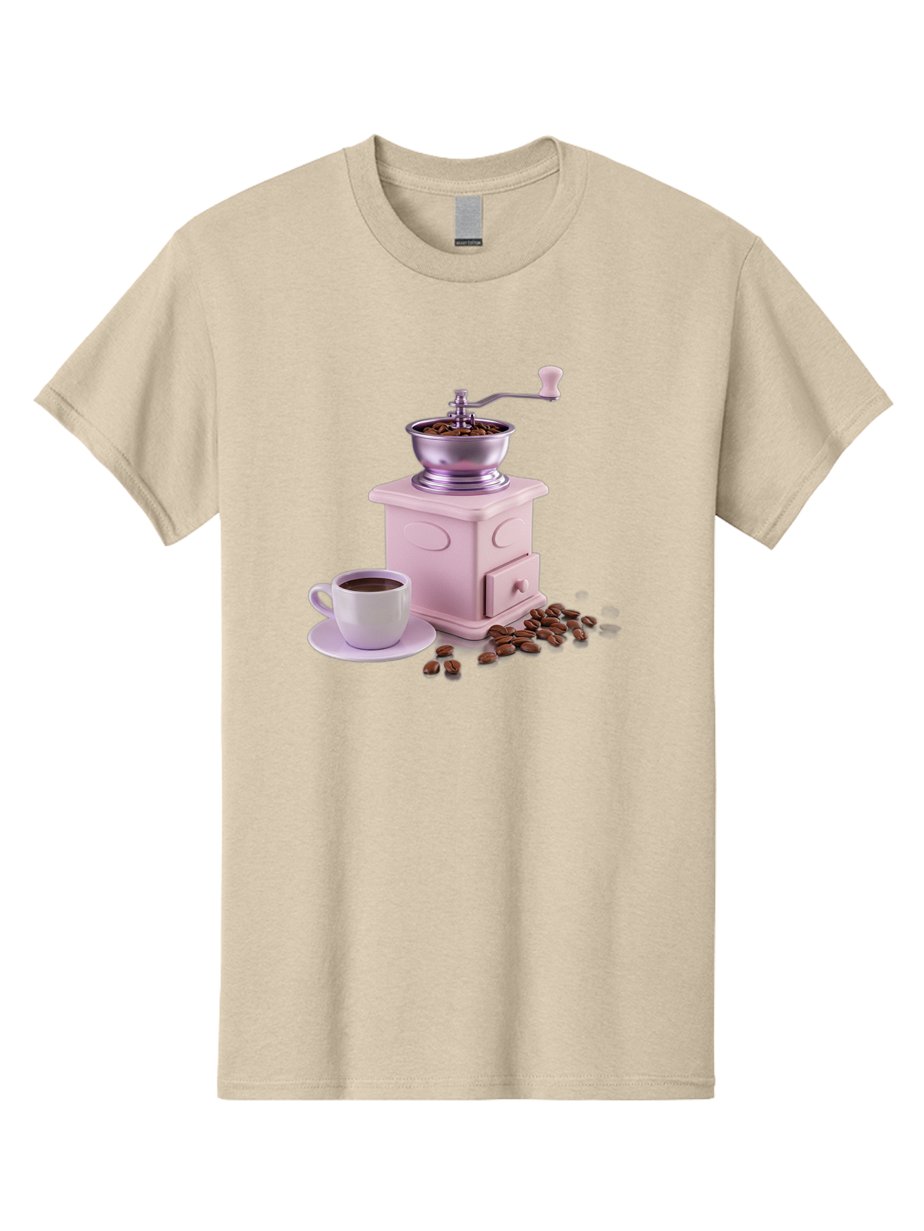 Coffee-Grinder-1 Men'S Graphic Tee, 100% Cotton, Comfortable Casual Summer Wear, Machine Washable, Coffee Grinder, Manual Grinder, Coffee Beans, Freshly Ground Coffee, Coffee Cup, Saucer, Morning Routine, Coffee Lover, Coffee Culture Baa371