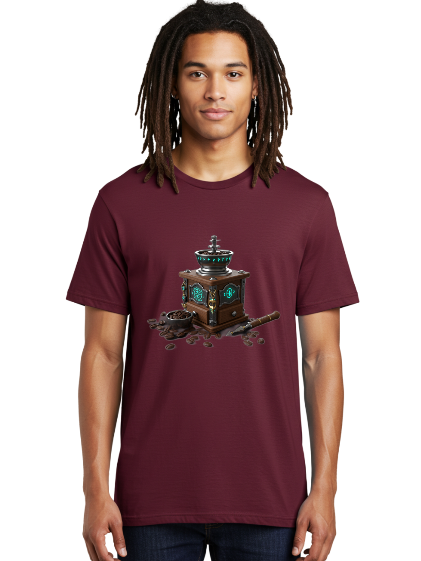 Coffee-Grinder-3 Men'S Graphic Tee, 100% Cotton, Comfortable Casual Summer Wear, Machine Washable, Coffee Grinder, Wooden Coffee Grinder, Coffee Beans, Vintage Coffee, Manual Grinder, Coffee Lovers, Coffee Roasting, Coffee Grinding, Baa373