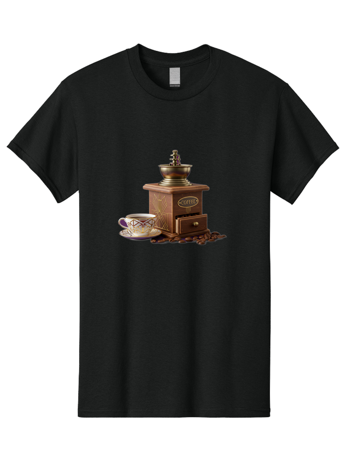 Coffee-Grinder Men'S Graphic Tee, 100% Cotton, Comfortable Casual Summer Wear, Machine Washable, Coffee Grinder, Coffee Beans, Coffee Cup, Morning Coffee, Coffee Time, Coffee Ritual, Coffee Culture, Coffee Lover, Coffee Break Baa374