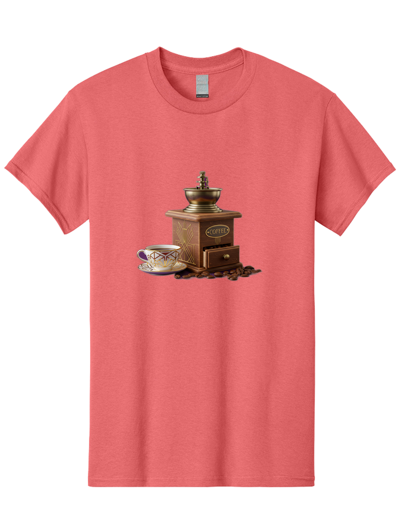 Coffee-Grinder Men'S Graphic Tee, 100% Cotton, Comfortable Casual Summer Wear, Machine Washable, Coffee Grinder, Coffee Beans, Coffee Cup, Morning Coffee, Coffee Time, Coffee Ritual, Coffee Culture, Coffee Lover, Coffee Break Baa374