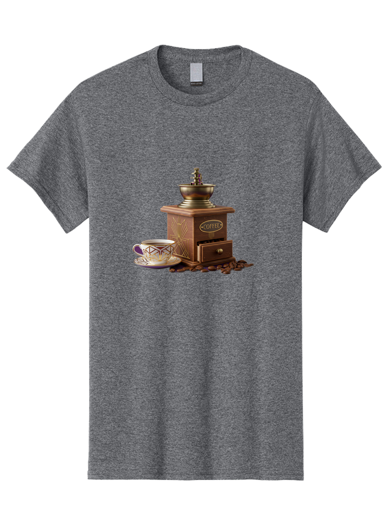 Coffee-Grinder Men'S Graphic Tee, 100% Cotton, Comfortable Casual Summer Wear, Machine Washable, Coffee Grinder, Coffee Beans, Coffee Cup, Morning Coffee, Coffee Time, Coffee Ritual, Coffee Culture, Coffee Lover, Coffee Break Baa374