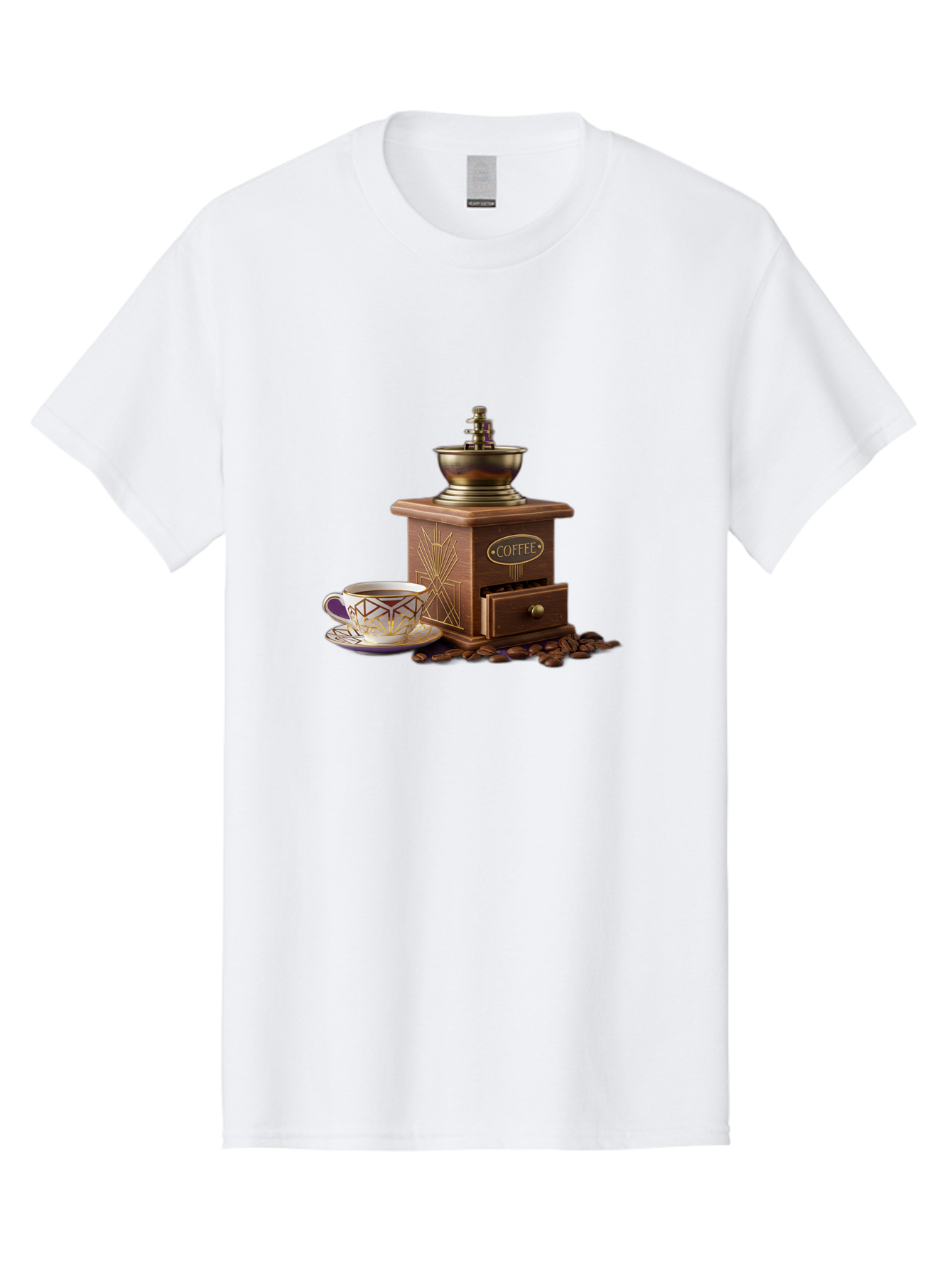 Coffee-Grinder Men'S Graphic Tee, 100% Cotton, Comfortable Casual Summer Wear, Machine Washable, Coffee Grinder, Coffee Beans, Coffee Cup, Morning Coffee, Coffee Time, Coffee Ritual, Coffee Culture, Coffee Lover, Coffee Break Baa374