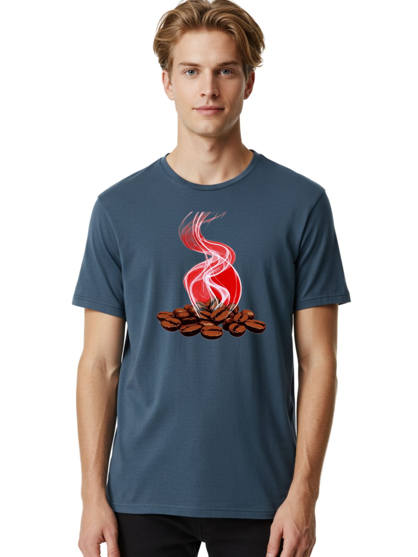 Coffee Men'S Graphic Tee, 100% Cotton, Comfortable Casual Summer Wear, Machine Washable, Coffee Beans, Roasted Coffee, Freshly Brewed Coffee, Steam Rising, Morning Coffee, Coffee Culture, Energy Boost, Morning Pick-Me-Up Baa381
