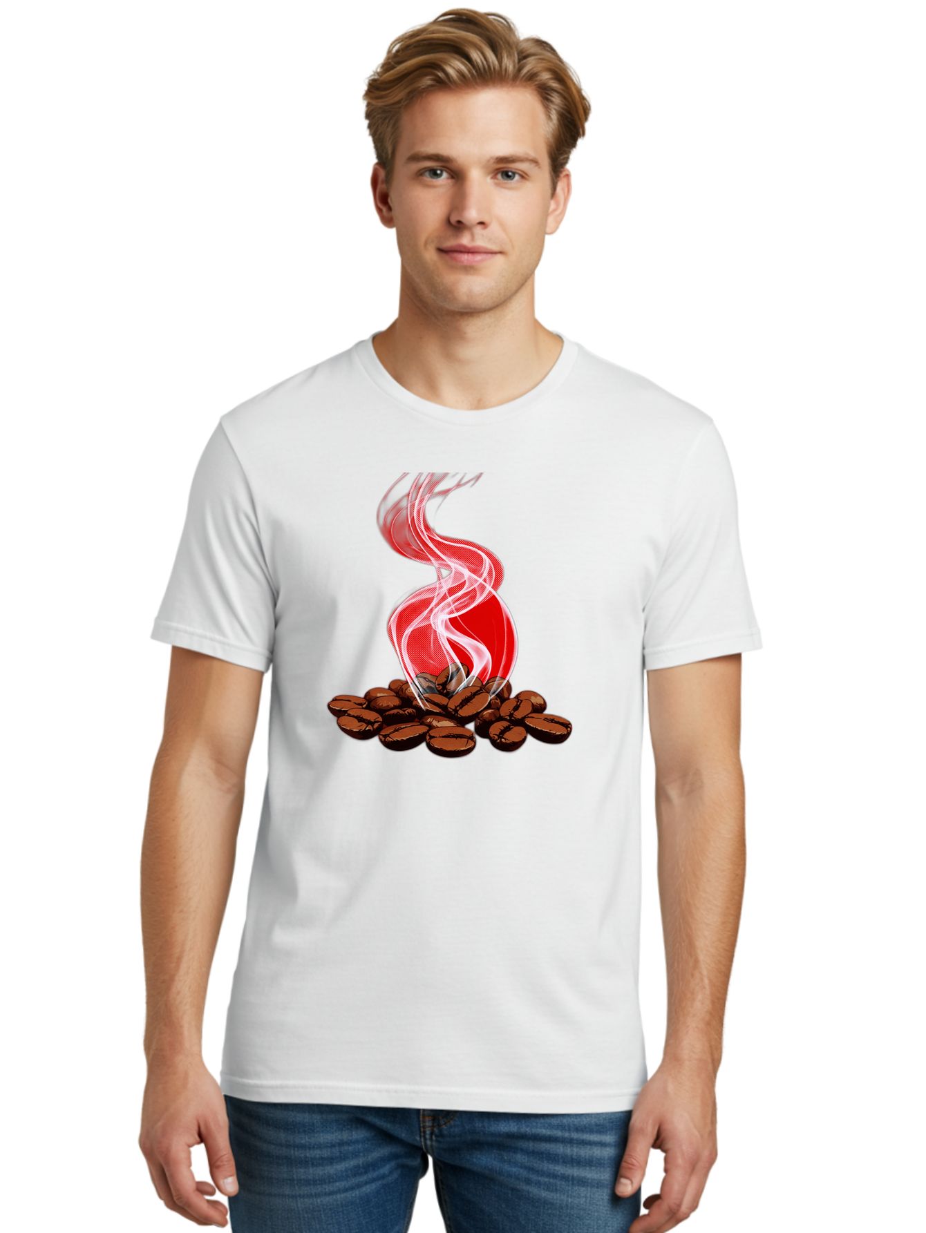Coffee Men'S Graphic Tee, 100% Cotton, Comfortable Casual Summer Wear, Machine Washable, Coffee Beans, Roasted Coffee, Freshly Brewed Coffee, Steam Rising, Morning Coffee, Coffee Culture, Energy Boost, Morning Pick-Me-Up Baa381