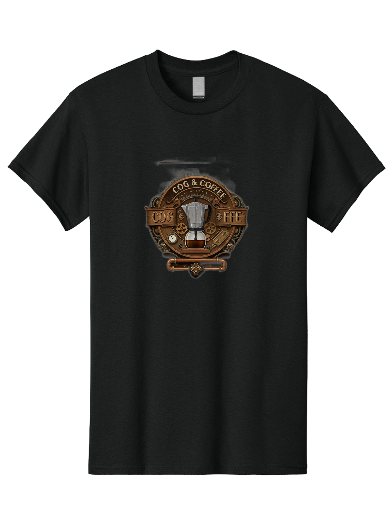 Cog-Coffee Men'S Graphic Tee, 100% Cotton, Comfortable Casual Summer Wear, Machine Washable, Steampunk Coffee Maker, Coffee Culture, Industrial Chic, Gears And Cogs, Vintage Coffee, Coffee Art, Metalwork, Steampunk Design, Cog & Coffee Logo Baa383