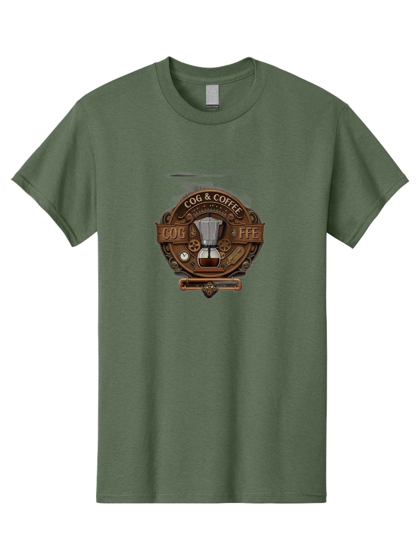 Cog-Coffee Men'S Graphic Tee, 100% Cotton, Comfortable Casual Summer Wear, Machine Washable, Steampunk Coffee Maker, Coffee Culture, Industrial Chic, Gears And Cogs, Vintage Coffee, Coffee Art, Metalwork, Steampunk Design, Cog & Coffee Logo Baa383