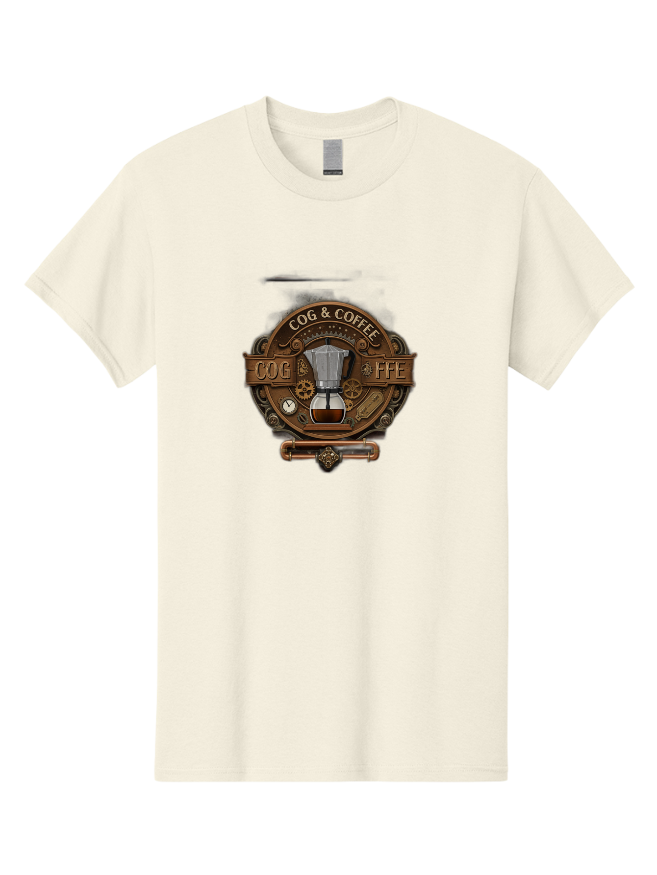 Cog-Coffee Men'S Graphic Tee, 100% Cotton, Comfortable Casual Summer Wear, Machine Washable, Steampunk Coffee Maker, Coffee Culture, Industrial Chic, Gears And Cogs, Vintage Coffee, Coffee Art, Metalwork, Steampunk Design, Cog & Coffee Logo Baa383