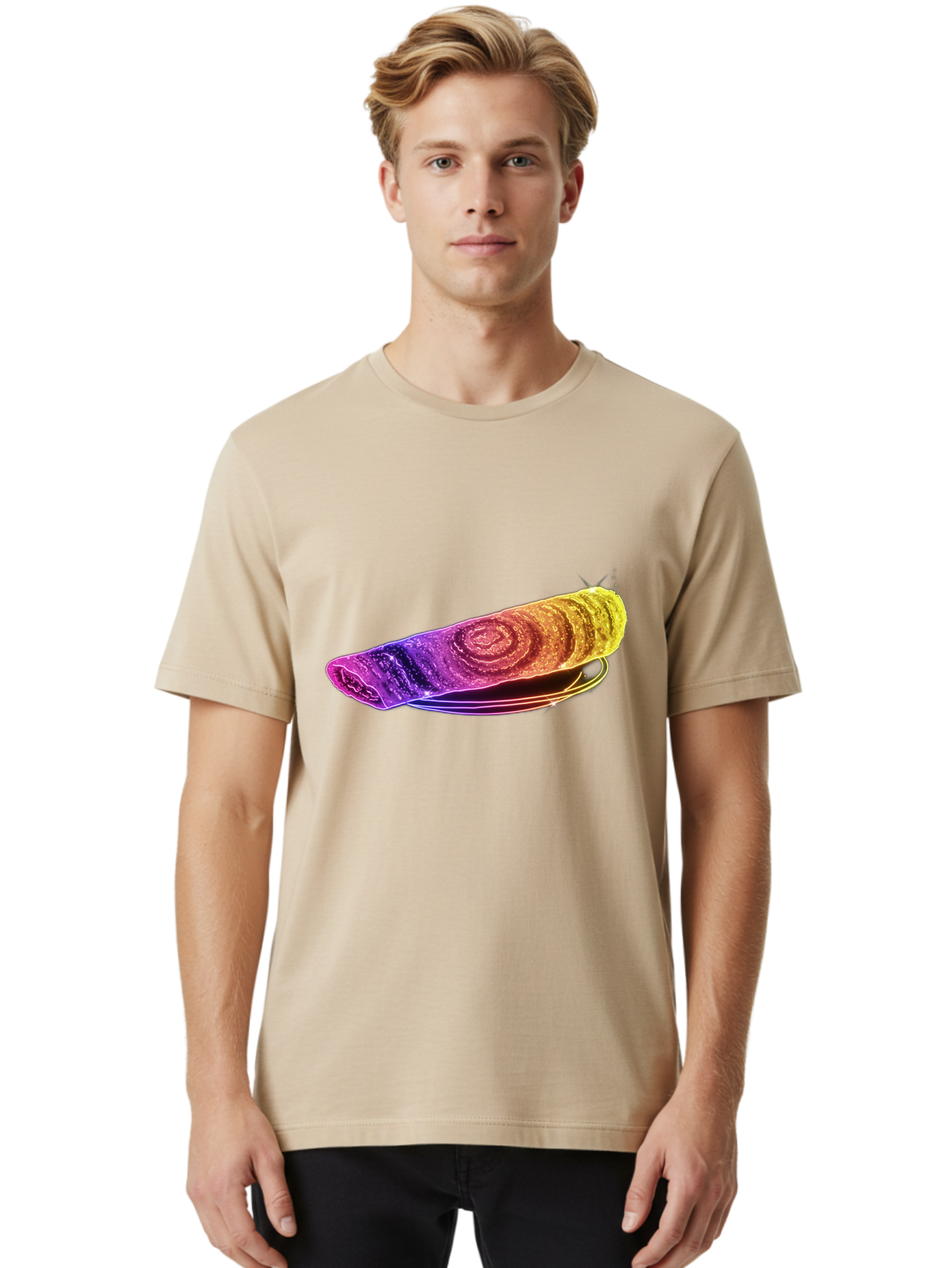 Colorful-Dosa Men'S Graphic Tee, 100% Cotton, Comfortable Casual Summer Wear, Machine Washable, Microscopic Animal, Tiny Creature, Eight Legs, Water Bear, Colorful, Vibrant, Scientific Illustration, Detailed Structure, Unique Texture Baa387