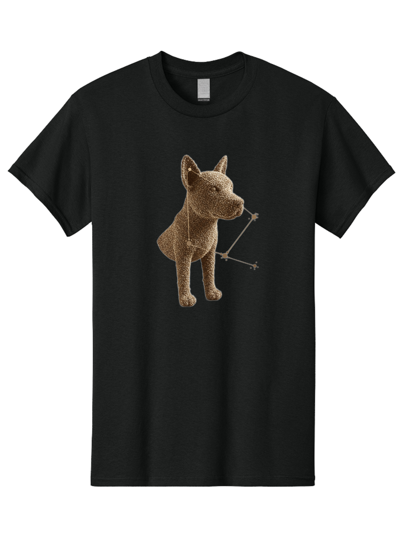 Constellation-Dog Men'S Graphic Tee, 100% Cotton, Comfortable Casual Summer Wear, Machine Washable, Stylized Dog Illustration, Constellation Pattern, Geometric Design, Modern Art, Dog Silhouette, Celestial Theme, Abstract Dog Art, Baa396