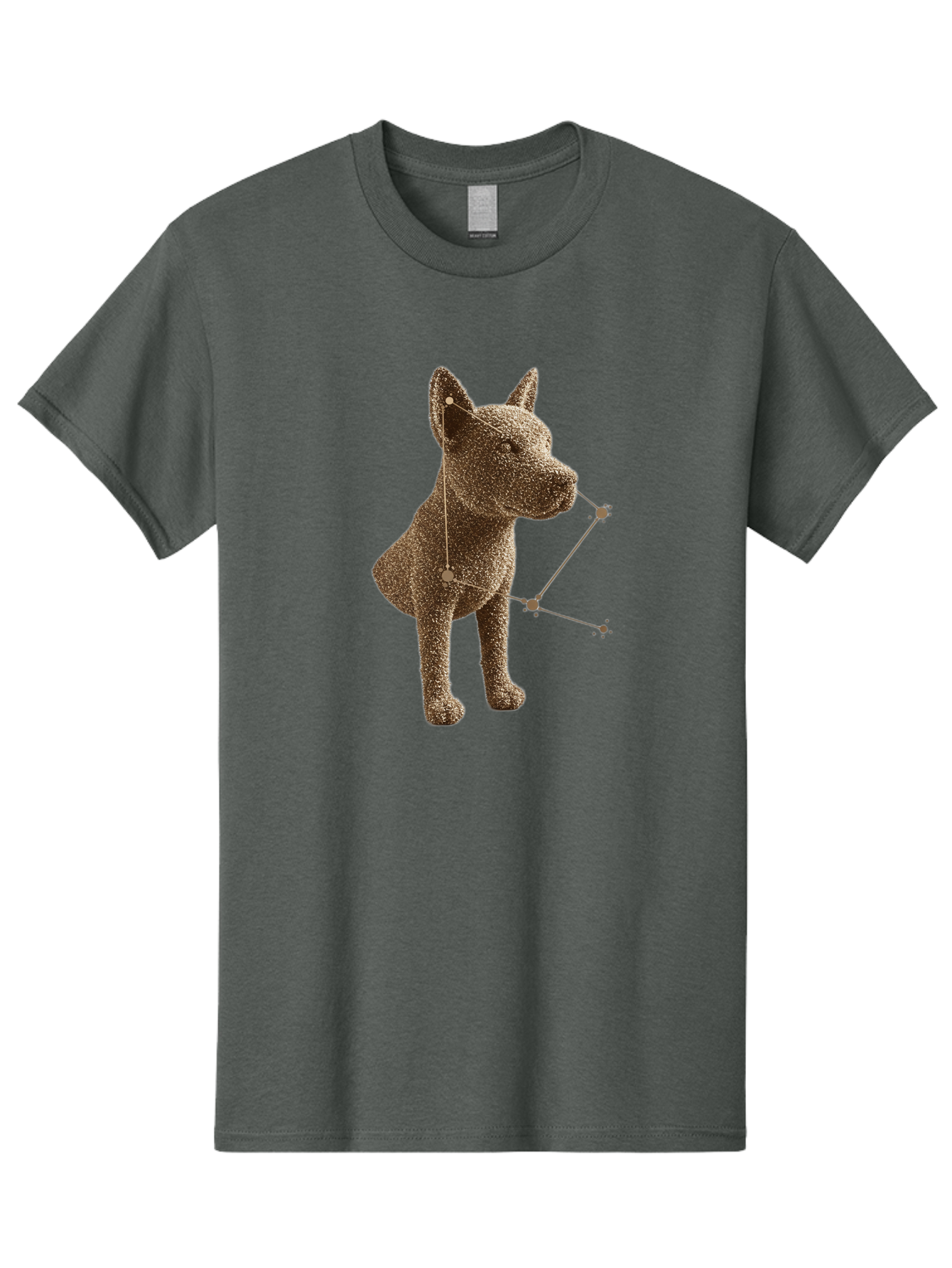 Constellation-Dog Men'S Graphic Tee, 100% Cotton, Comfortable Casual Summer Wear, Machine Washable, Stylized Dog Illustration, Constellation Pattern, Geometric Design, Modern Art, Dog Silhouette, Celestial Theme, Abstract Dog Art, Baa396