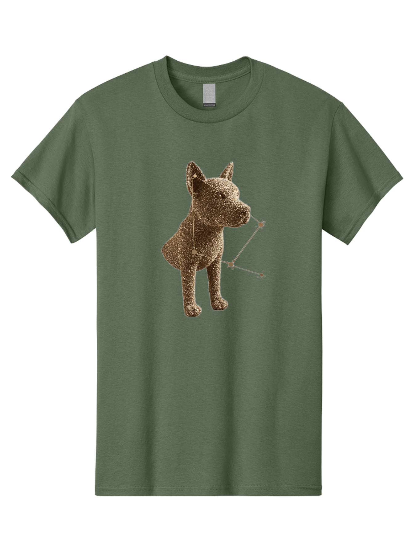 Constellation-Dog Men'S Graphic Tee, 100% Cotton, Comfortable Casual Summer Wear, Machine Washable, Stylized Dog Illustration, Constellation Pattern, Geometric Design, Modern Art, Dog Silhouette, Celestial Theme, Abstract Dog Art, Baa396
