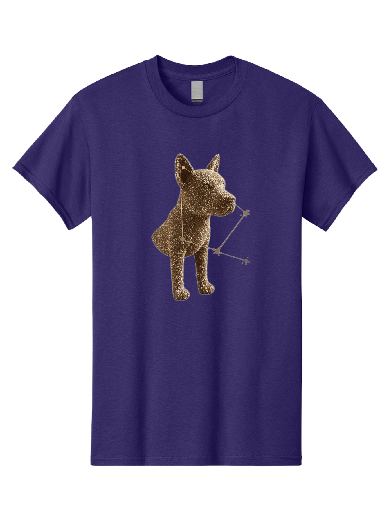 Constellation-Dog Men'S Graphic Tee, 100% Cotton, Comfortable Casual Summer Wear, Machine Washable, Stylized Dog Illustration, Constellation Pattern, Geometric Design, Modern Art, Dog Silhouette, Celestial Theme, Abstract Dog Art, Baa396