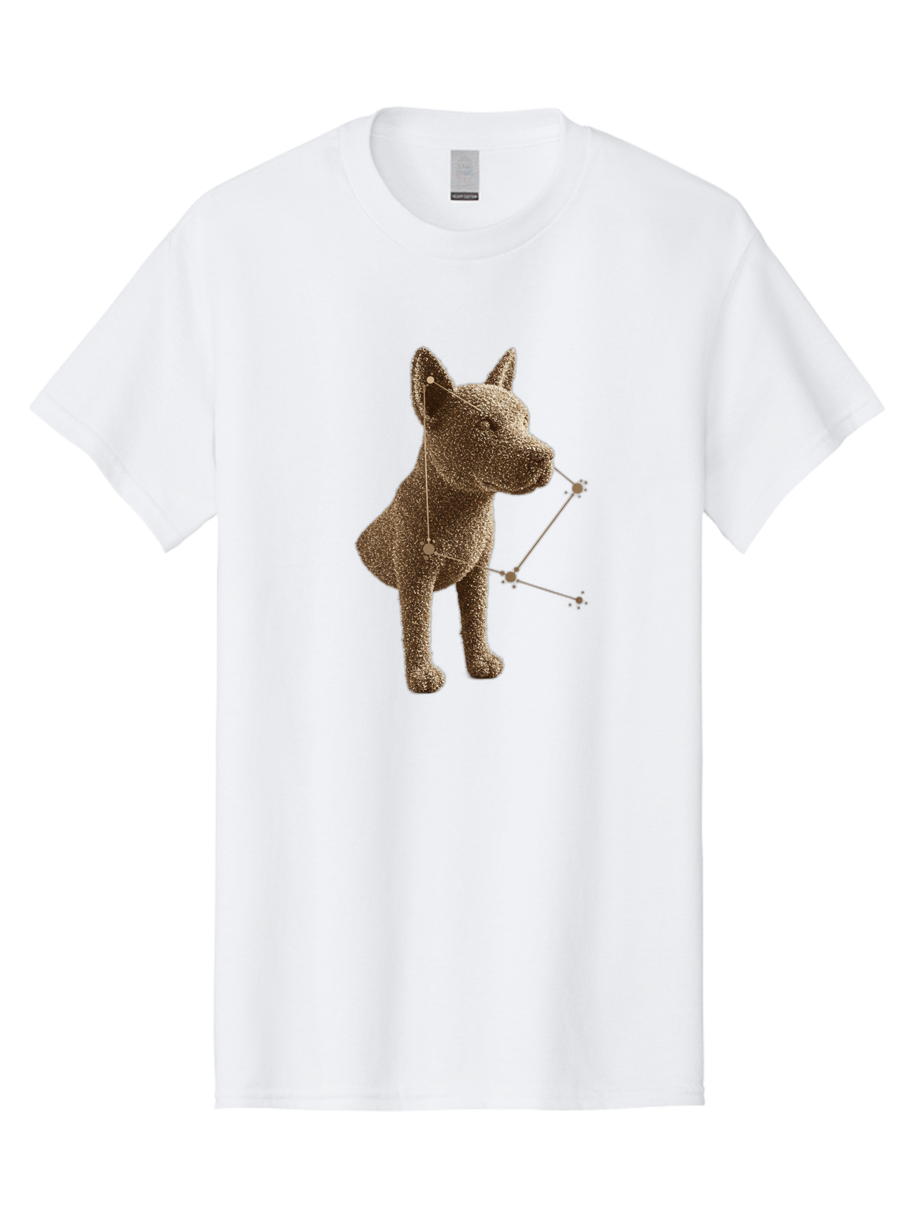 Constellation-Dog Men'S Graphic Tee, 100% Cotton, Comfortable Casual Summer Wear, Machine Washable, Stylized Dog Illustration, Constellation Pattern, Geometric Design, Modern Art, Dog Silhouette, Celestial Theme, Abstract Dog Art, Baa396