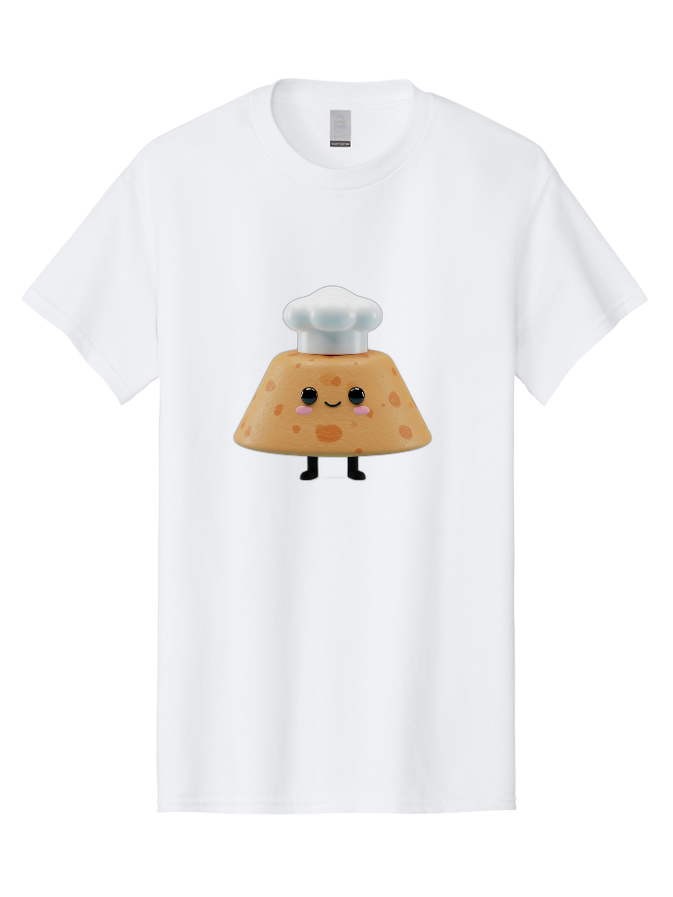 Cookie-Chef-Hat Men'S Graphic Tee, 100% Cotton, Comfortable Casual Summer Wear, Machine Washable, Smiling Cookie, Chef Hat, Cartoon Character, Kawaii Food, Funny Baked Goods, Adorable Dessert, Cute Pastry Baa397