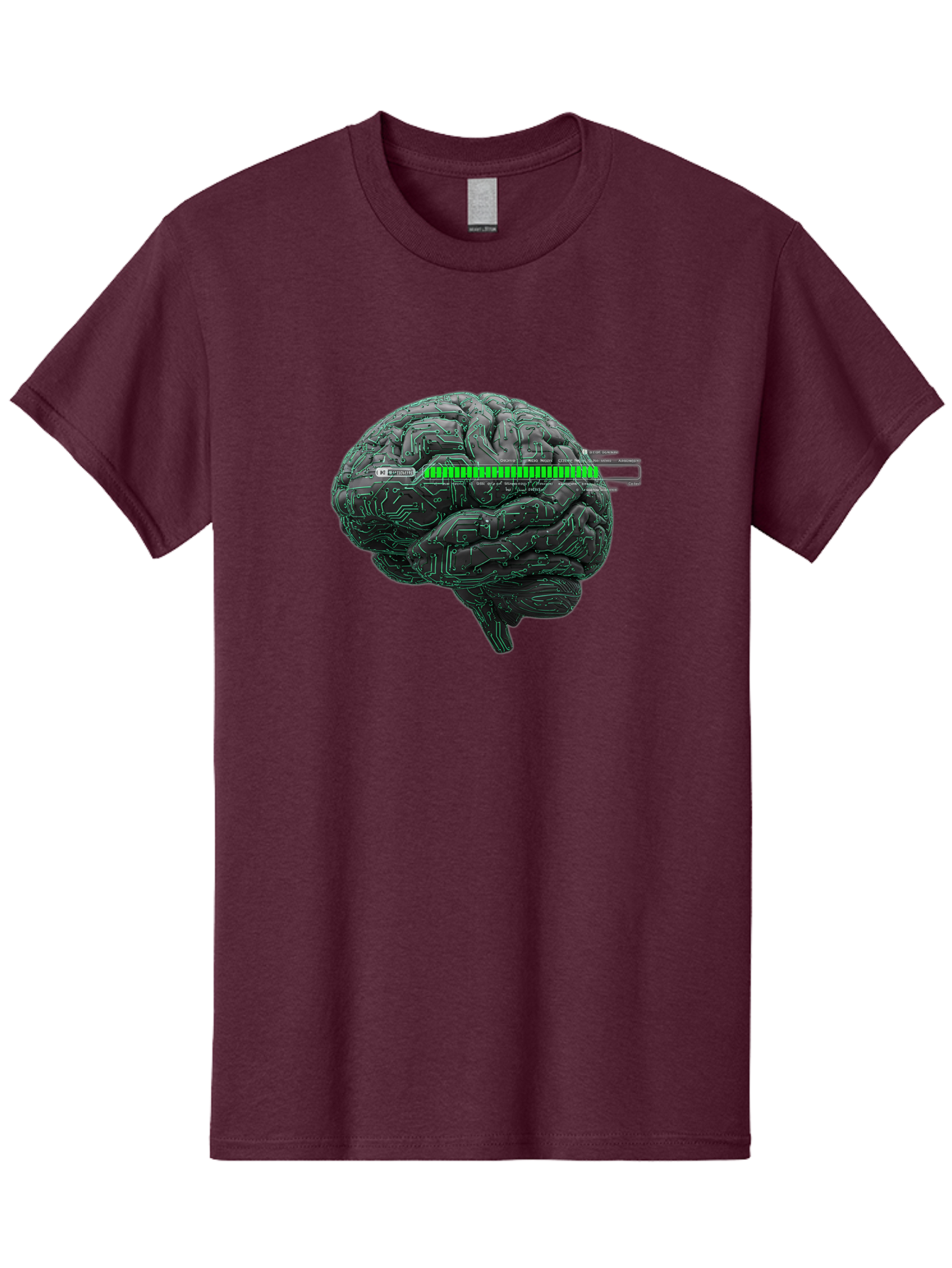 Cpu-Brain Men'S Graphic Tee, 100% Cotton, Comfortable Casual Summer Wear, Machine Washable, Human Brain, Circuit Board, Technology Integration, Futuristic Design, Artificial Intelligence, Neuroscience, Me Grown, Tech Meets Biology Baa409