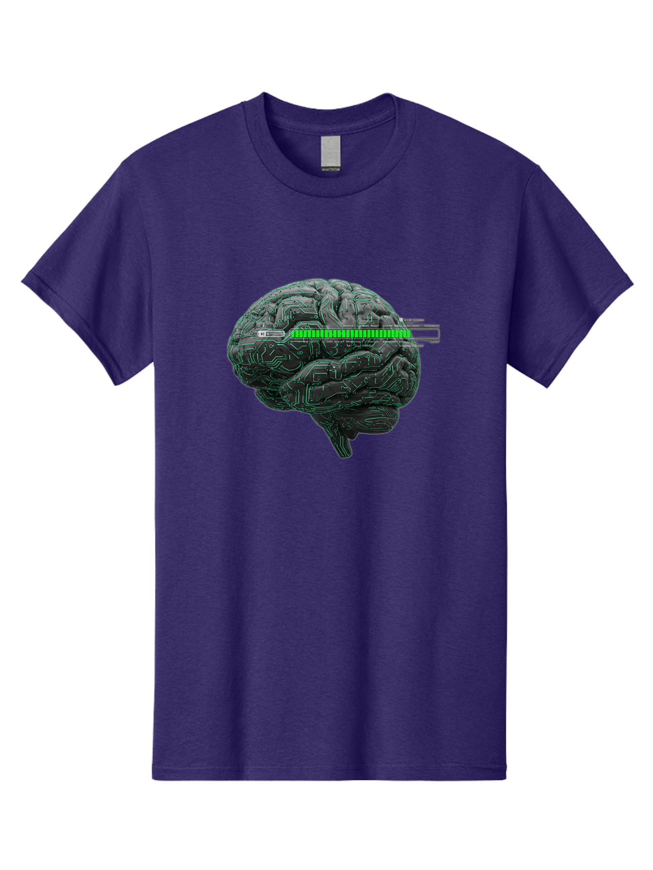 Cpu-Brain Men'S Graphic Tee, 100% Cotton, Comfortable Casual Summer Wear, Machine Washable, Human Brain, Circuit Board, Technology Integration, Futuristic Design, Artificial Intelligence, Neuroscience, Me Grown, Tech Meets Biology Baa409