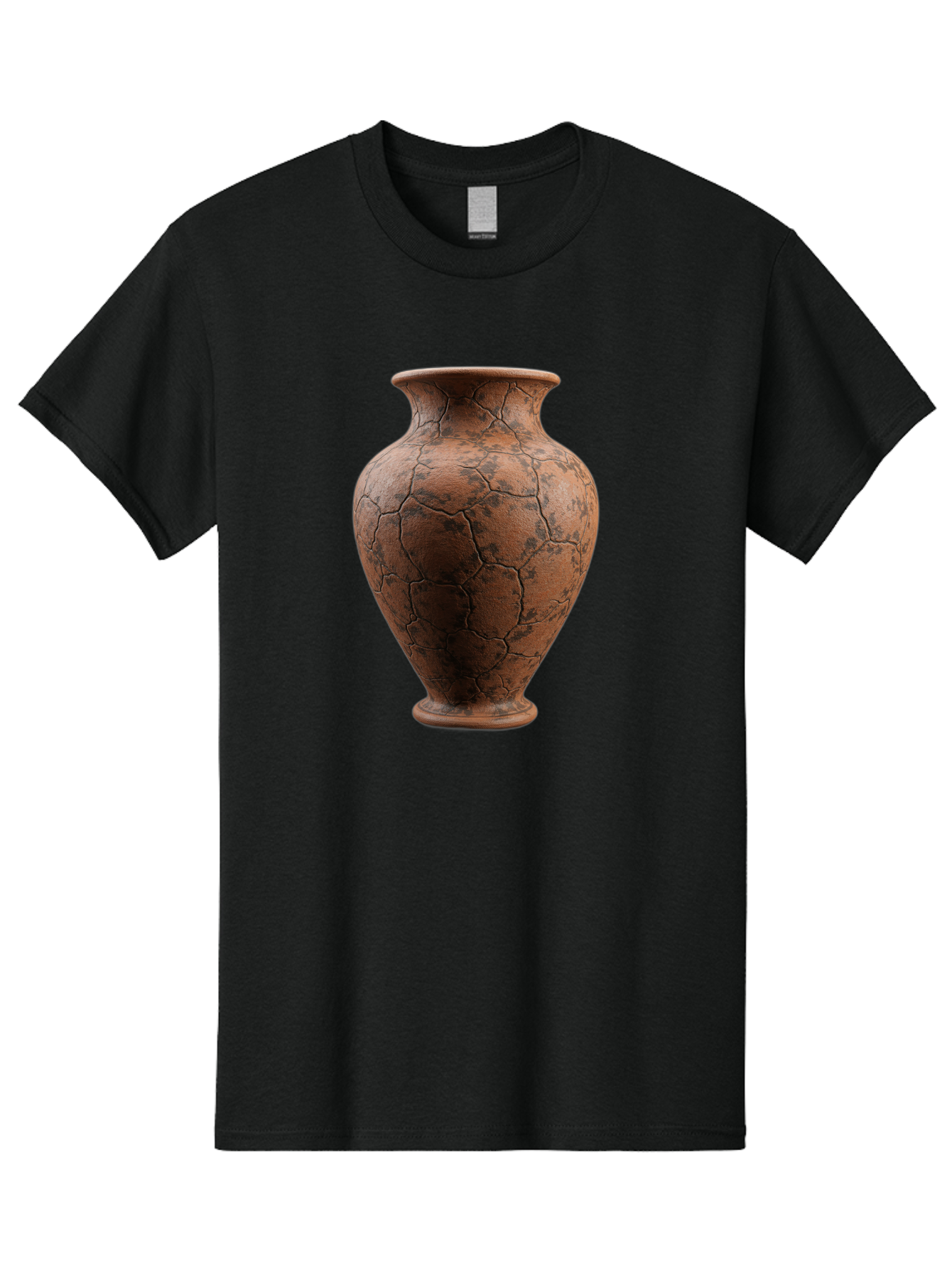 Cracked-Clay-Vase Men'S Graphic Tee, 100% Cotton, Comfortable Casual Summer Wear, Machine Washable, Vintage Vase, Terracotta Pot, Cracked Earthy Texture, Rustic Decor, Aged Pottery, Earthy Tones, Distressed Finish, Antique Style, Ceramic Art Baa410