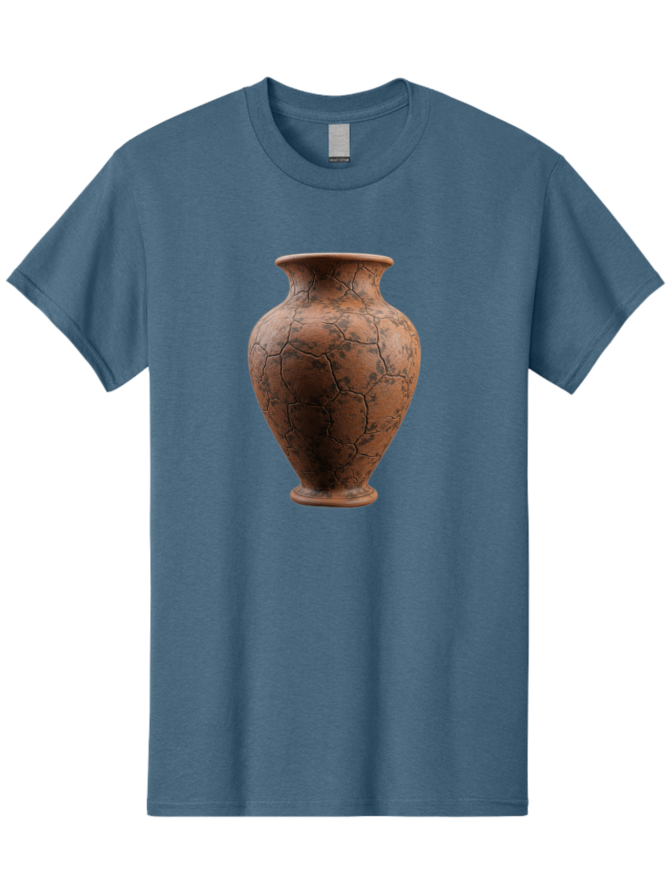 Cracked-Clay-Vase Men'S Graphic Tee, 100% Cotton, Comfortable Casual Summer Wear, Machine Washable, Vintage Vase, Terracotta Pot, Cracked Earthy Texture, Rustic Decor, Aged Pottery, Earthy Tones, Distressed Finish, Antique Style, Ceramic Art Baa410