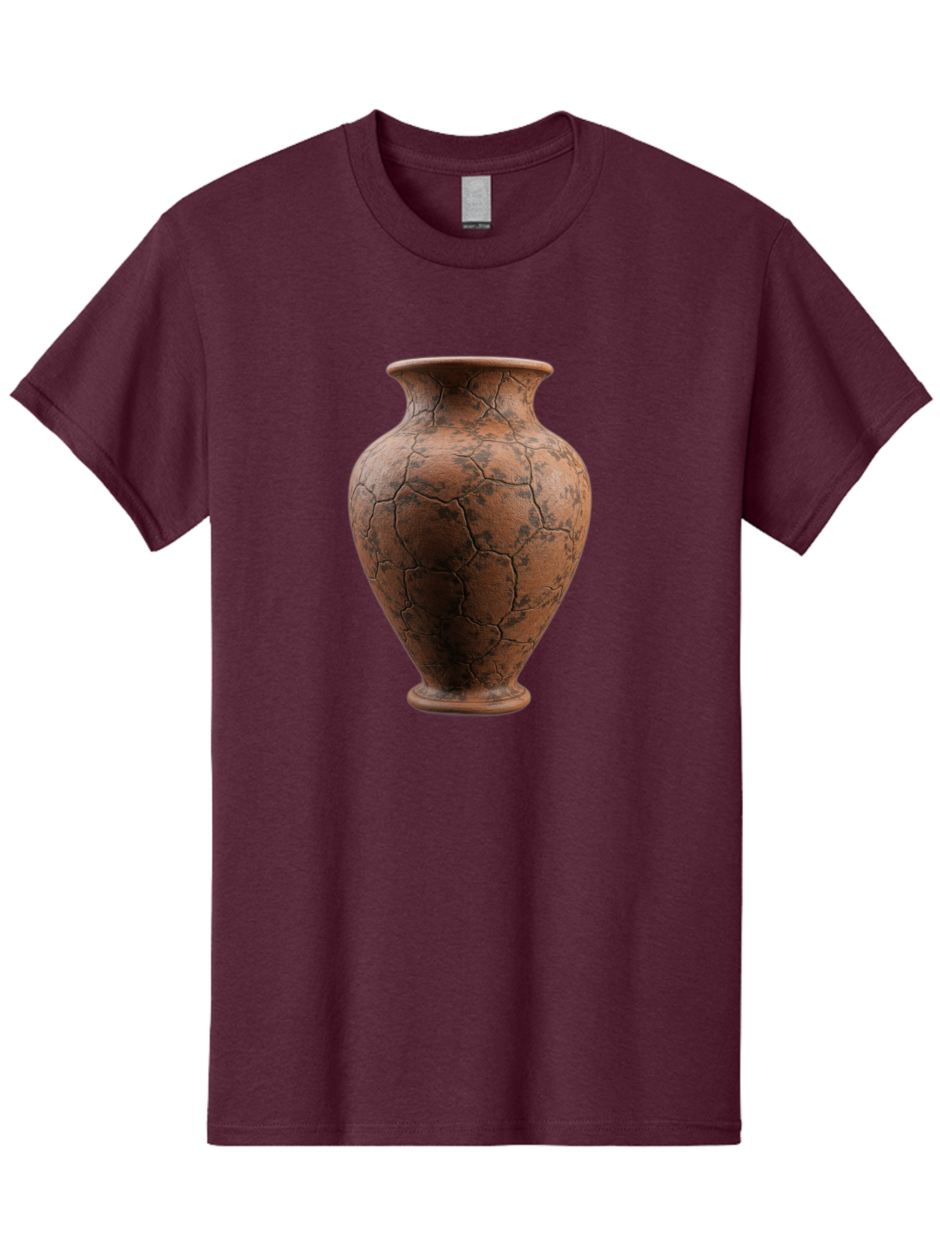 Cracked-Clay-Vase Men'S Graphic Tee, 100% Cotton, Comfortable Casual Summer Wear, Machine Washable, Vintage Vase, Terracotta Pot, Cracked Earthy Texture, Rustic Decor, Aged Pottery, Earthy Tones, Distressed Finish, Antique Style, Ceramic Art Baa410