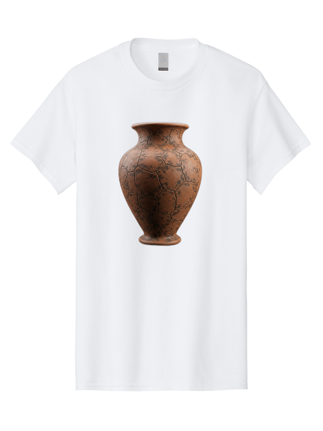 Cracked-Clay-Vase Men'S Graphic Tee, 100% Cotton, Comfortable Casual Summer Wear, Machine Washable, Vintage Vase, Terracotta Pot, Cracked Earthy Texture, Rustic Decor, Aged Pottery, Earthy Tones, Distressed Finish, Antique Style, Ceramic Art Baa410