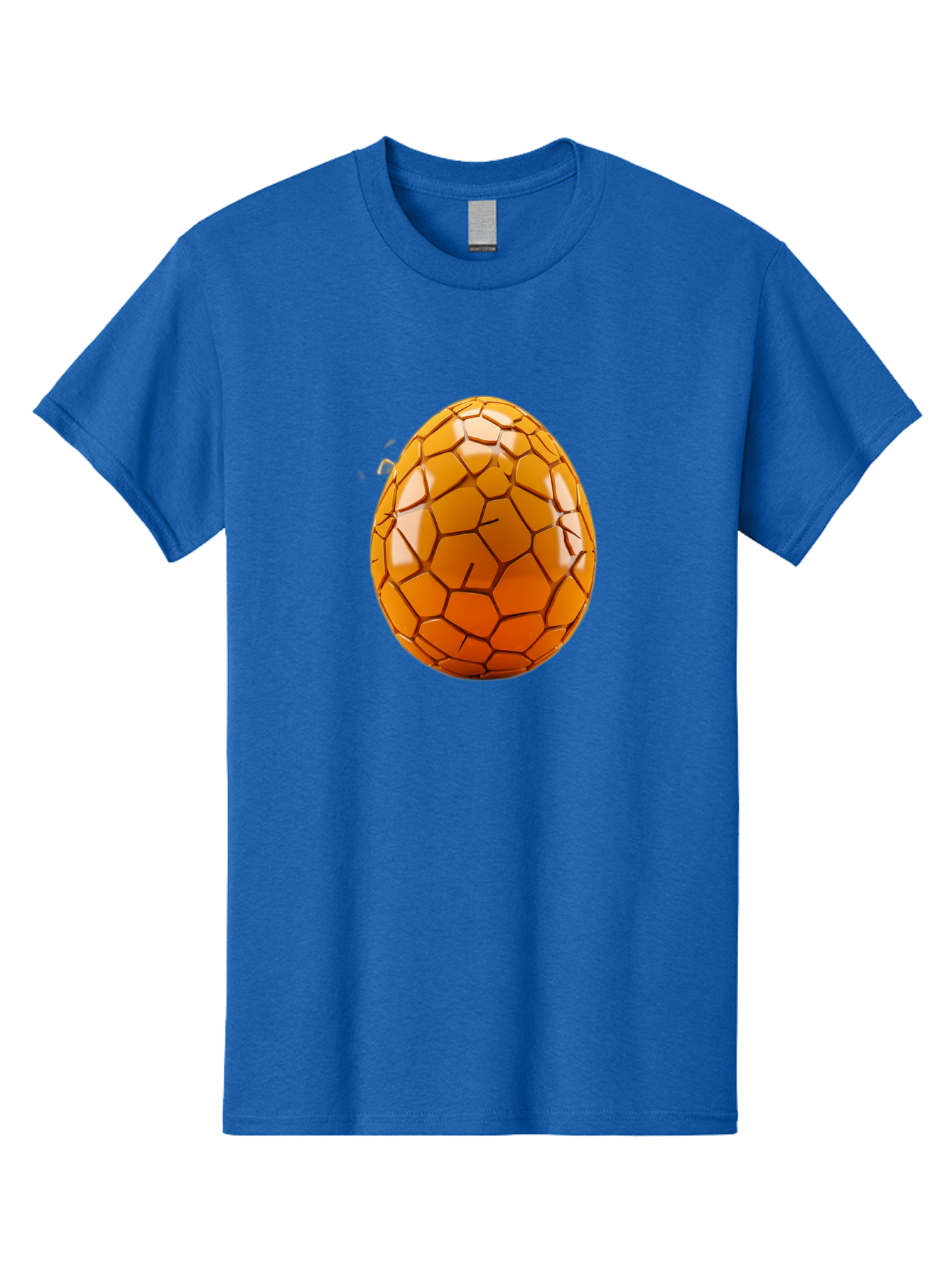 Cracked-Golden-Egg Men'S Graphic Tee, 100% Cotton, Comfortable Casual Summer Wear, Machine Washable, Soccer Ball Texture, Egg Shape, Golden Color, Shiny Surface, Geometric Pattern, Sporty Design, Unique Fusion, Easter Egg Inspiration, Baa411