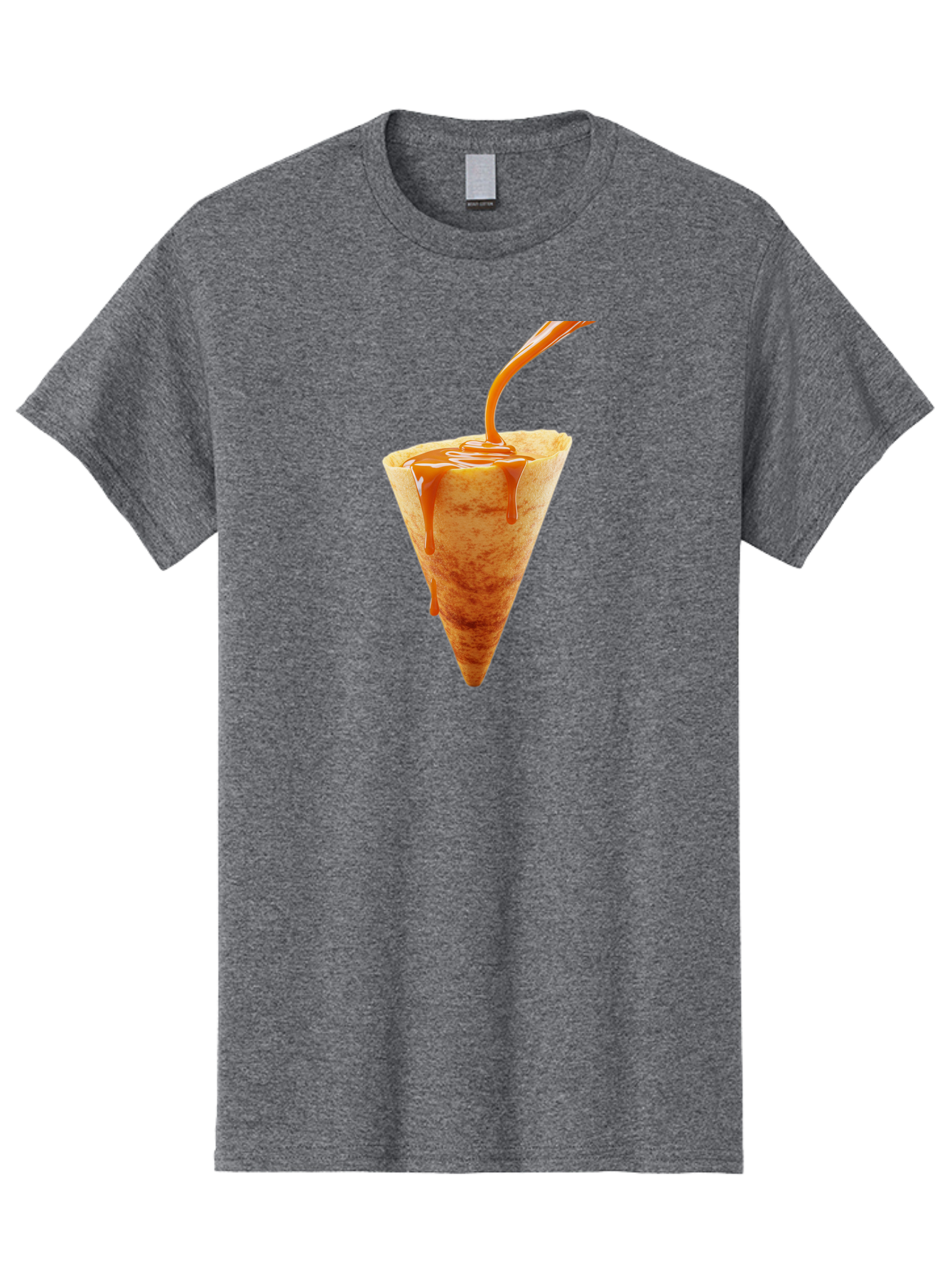 Crepe-With-Caramel-Sauce Men'S Graphic Tee, 100% Cotton, Comfortable Casual Summer Wear, Machine Washable, Caramel Sauce, Crepe, Sweet Treat, Dessert, Creamy Topping, Indulgent, French Cuisine, Caramel Drizzle, Pastry Baa415
