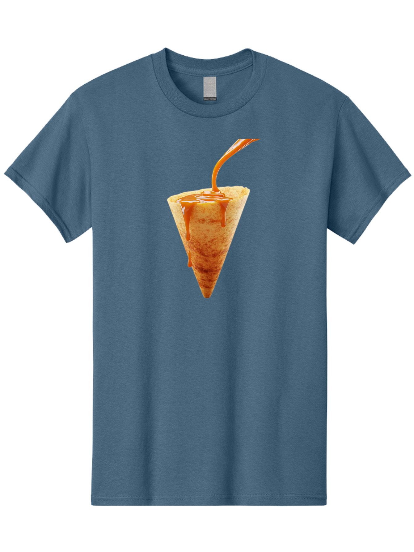 Crepe-With-Caramel-Sauce Men'S Graphic Tee, 100% Cotton, Comfortable Casual Summer Wear, Machine Washable, Caramel Sauce, Crepe, Sweet Treat, Dessert, Creamy Topping, Indulgent, French Cuisine, Caramel Drizzle, Pastry Baa415