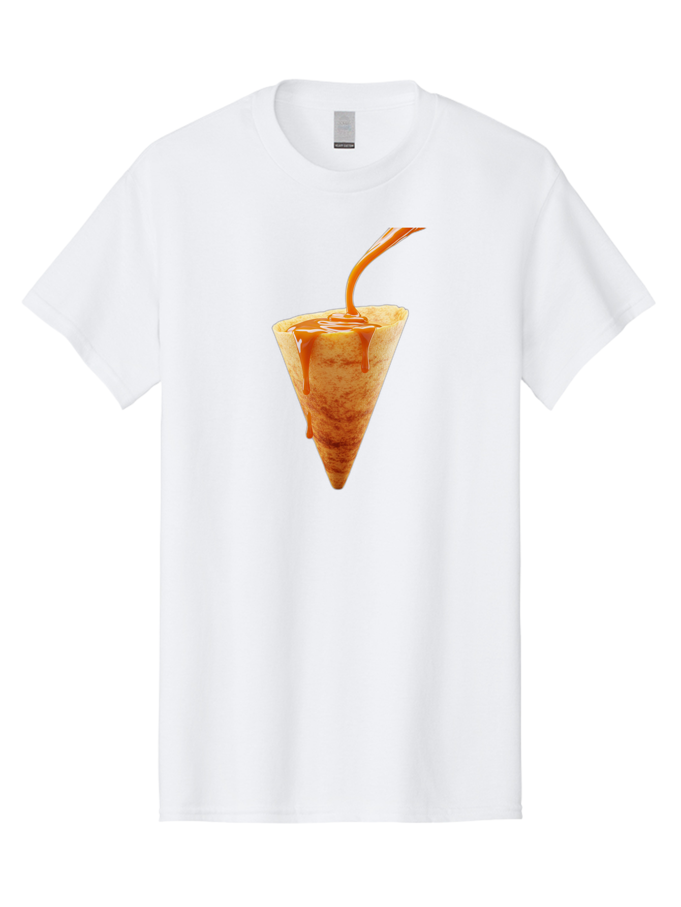 Crepe-With-Caramel-Sauce Men'S Graphic Tee, 100% Cotton, Comfortable Casual Summer Wear, Machine Washable, Caramel Sauce, Crepe, Sweet Treat, Dessert, Creamy Topping, Indulgent, French Cuisine, Caramel Drizzle, Pastry Baa415