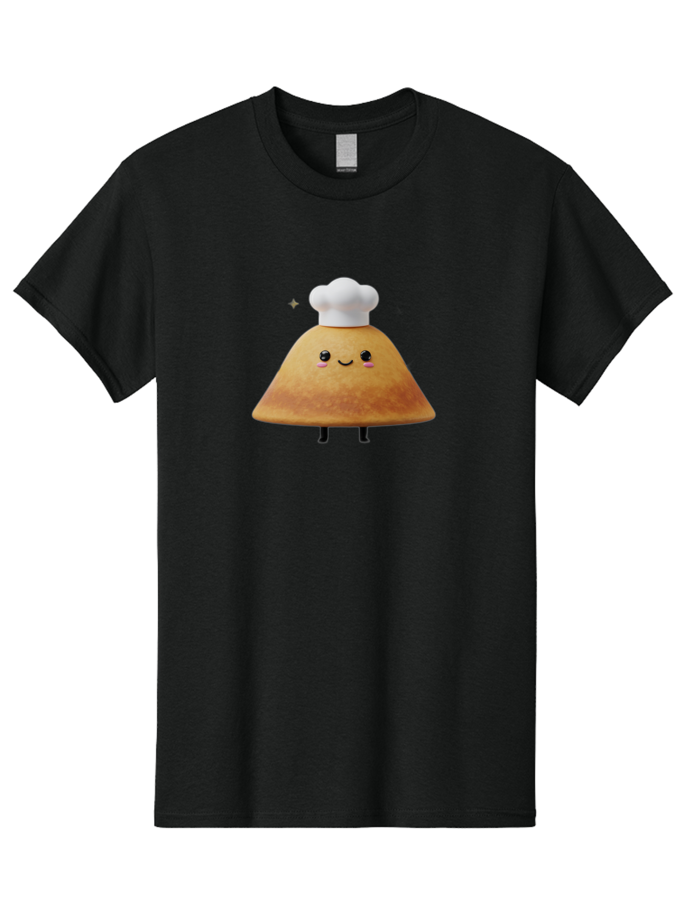 Crepe Men'S Graphic Tee, 100% Cotton, Comfortable Casual Summer Wear, Machine Washable, Crepe With Chef Hat, Cartoon Food, Adorable Character, Smiling Face, Cute Animation, French Cuisine, Sweet Treat, Foodie Fun, Animated Delight, Baa416