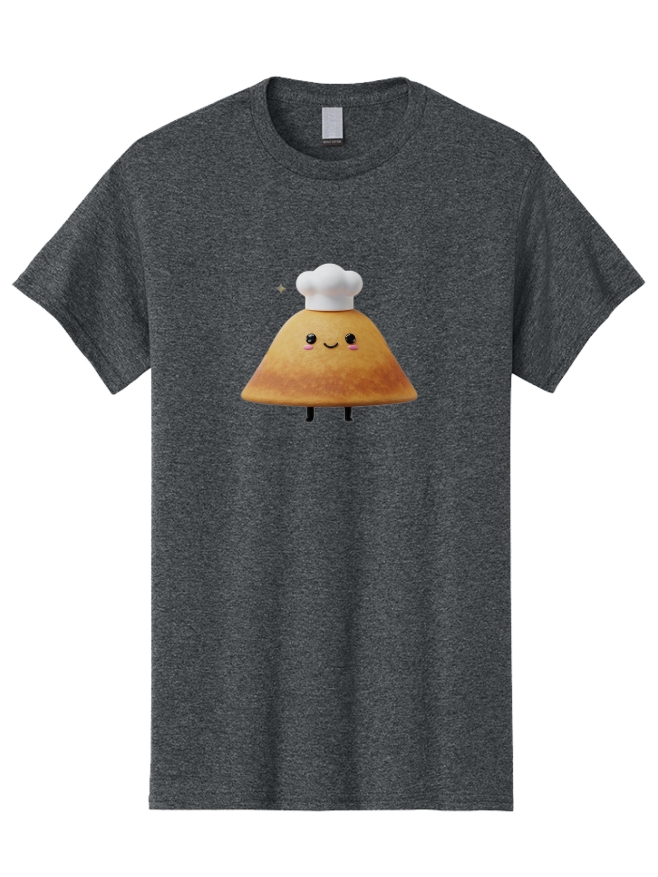 Crepe Men'S Graphic Tee, 100% Cotton, Comfortable Casual Summer Wear, Machine Washable, Crepe With Chef Hat, Cartoon Food, Adorable Character, Smiling Face, Cute Animation, French Cuisine, Sweet Treat, Foodie Fun, Animated Delight, Baa416