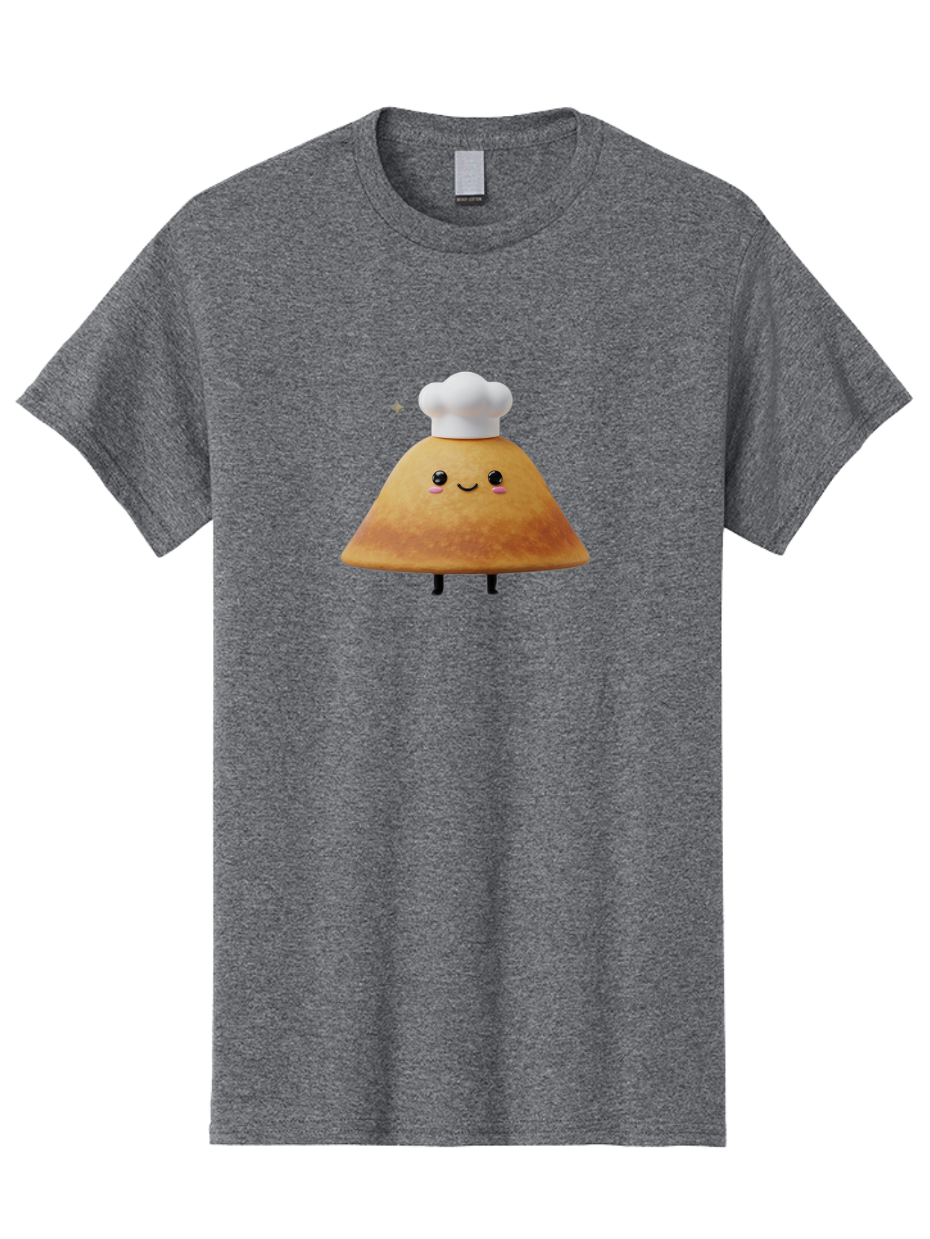 Crepe Men'S Graphic Tee, 100% Cotton, Comfortable Casual Summer Wear, Machine Washable, Crepe With Chef Hat, Cartoon Food, Adorable Character, Smiling Face, Cute Animation, French Cuisine, Sweet Treat, Foodie Fun, Animated Delight, Baa416