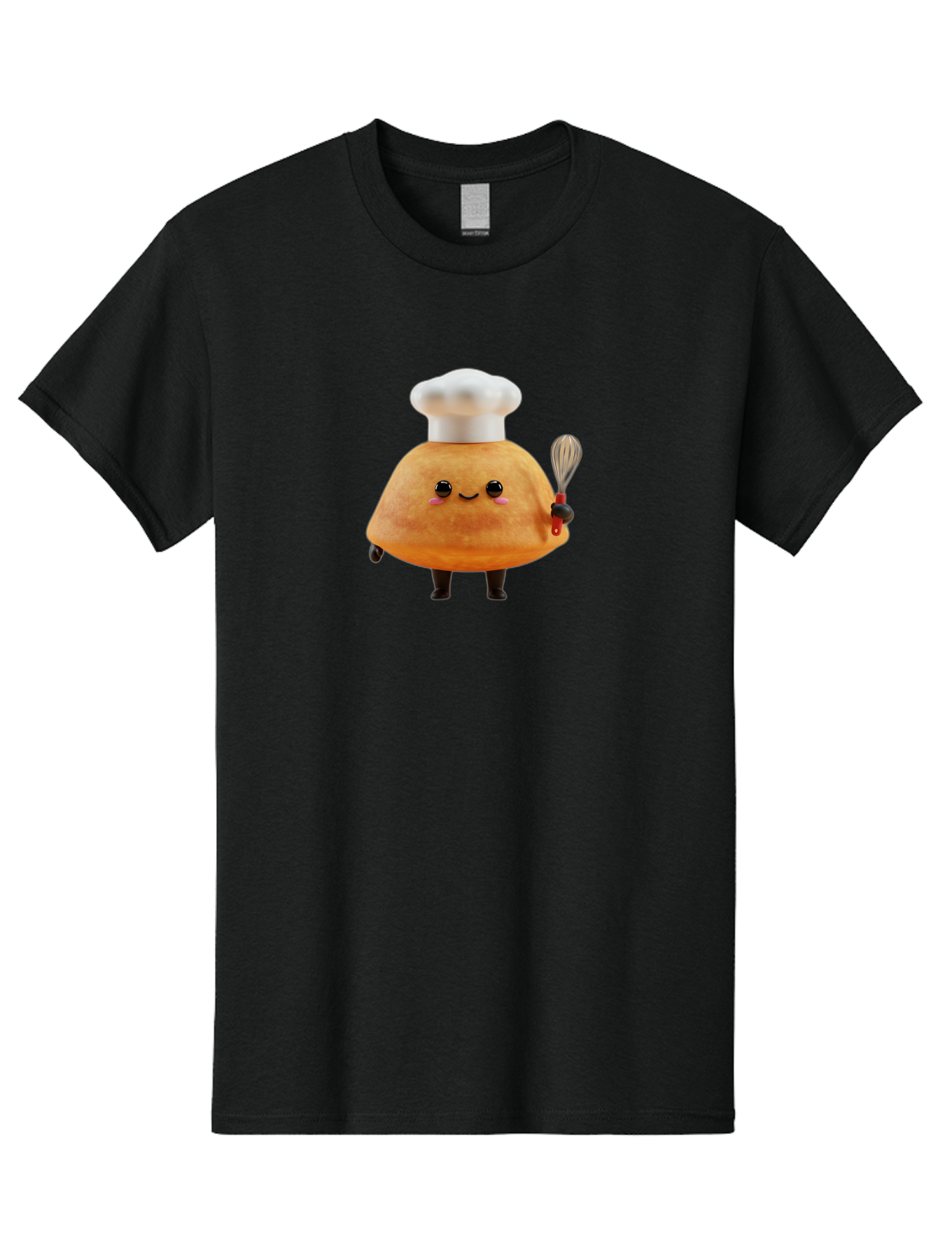 Croissant-Character Men'S Graphic Tee, 100% Cotton, Comfortable Casual Summer Wear, Machine Washable, Cartoon Bun, Chef'S Hat, Cute Pastry, Whimsical Character, Baking Illustration, Playful Food Art, Kitchen Delight, Sweet Treat Baa417