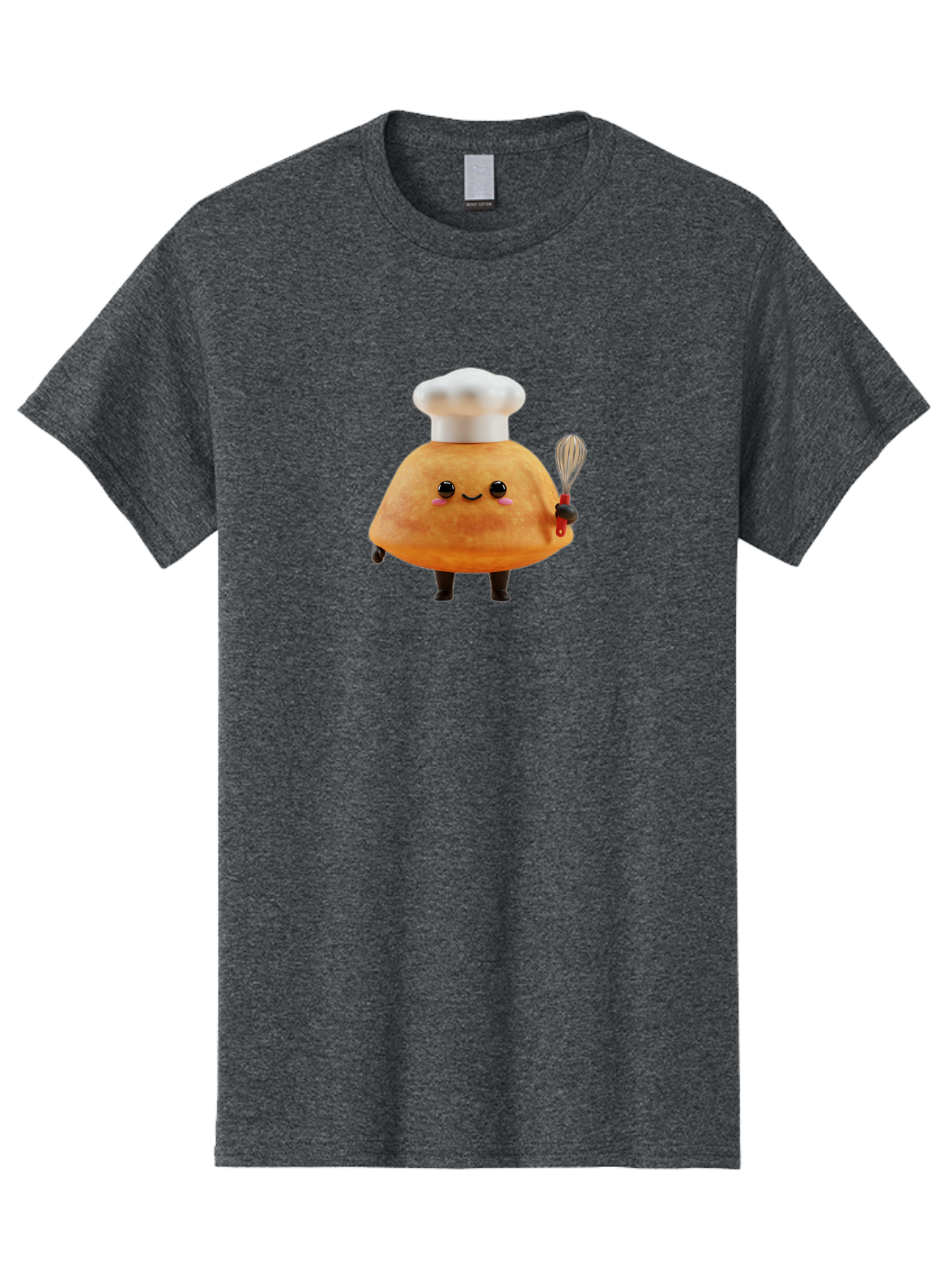 Croissant-Character Men'S Graphic Tee, 100% Cotton, Comfortable Casual Summer Wear, Machine Washable, Cartoon Bun, Chef'S Hat, Cute Pastry, Whimsical Character, Baking Illustration, Playful Food Art, Kitchen Delight, Sweet Treat Baa417