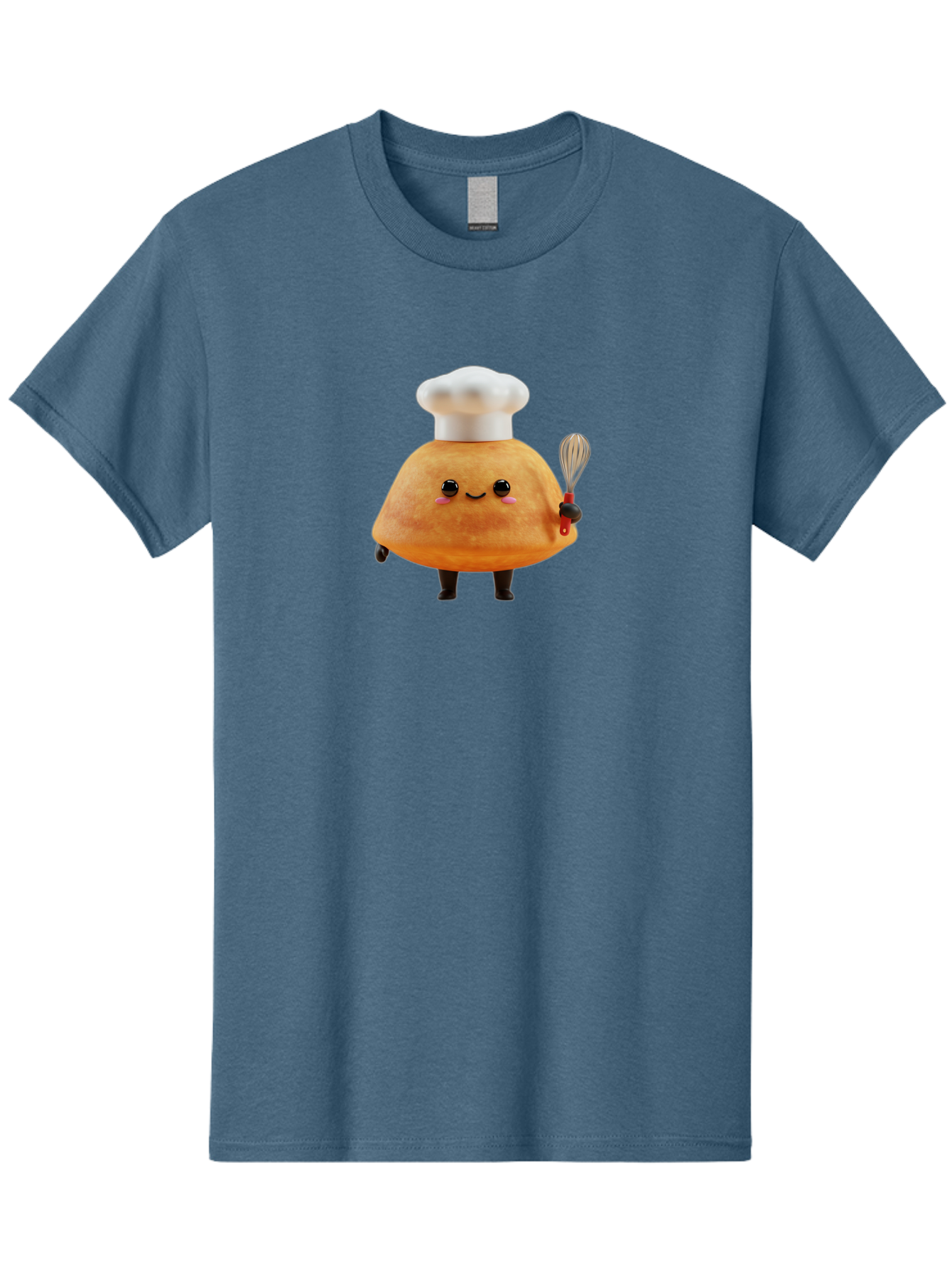 Croissant-Character Men'S Graphic Tee, 100% Cotton, Comfortable Casual Summer Wear, Machine Washable, Cartoon Bun, Chef'S Hat, Cute Pastry, Whimsical Character, Baking Illustration, Playful Food Art, Kitchen Delight, Sweet Treat Baa417