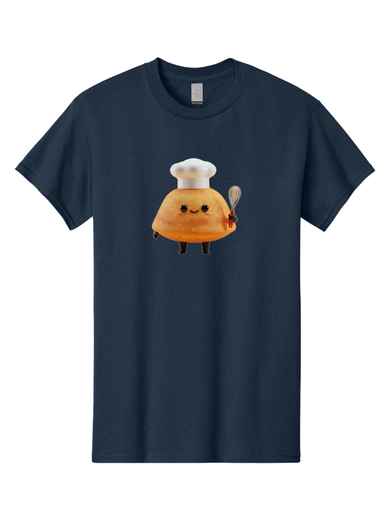 Croissant-Character Men'S Graphic Tee, 100% Cotton, Comfortable Casual Summer Wear, Machine Washable, Cartoon Bun, Chef'S Hat, Cute Pastry, Whimsical Character, Baking Illustration, Playful Food Art, Kitchen Delight, Sweet Treat Baa417