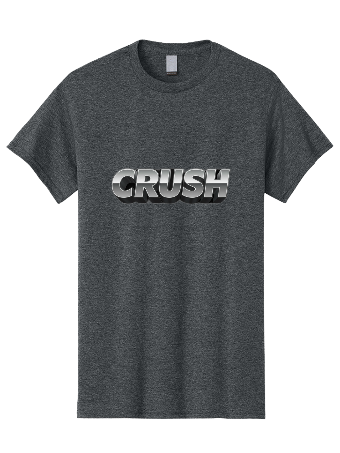 Crush Men'S Graphic Tee, 100% Cotton, Comfortable Casual Summer Wear, Machine Washable, Silver Metallic Text, Bold Font, Motivational Quote, Confident Message, Strong Typography, 3D Effect, Chrome Finish Baa420