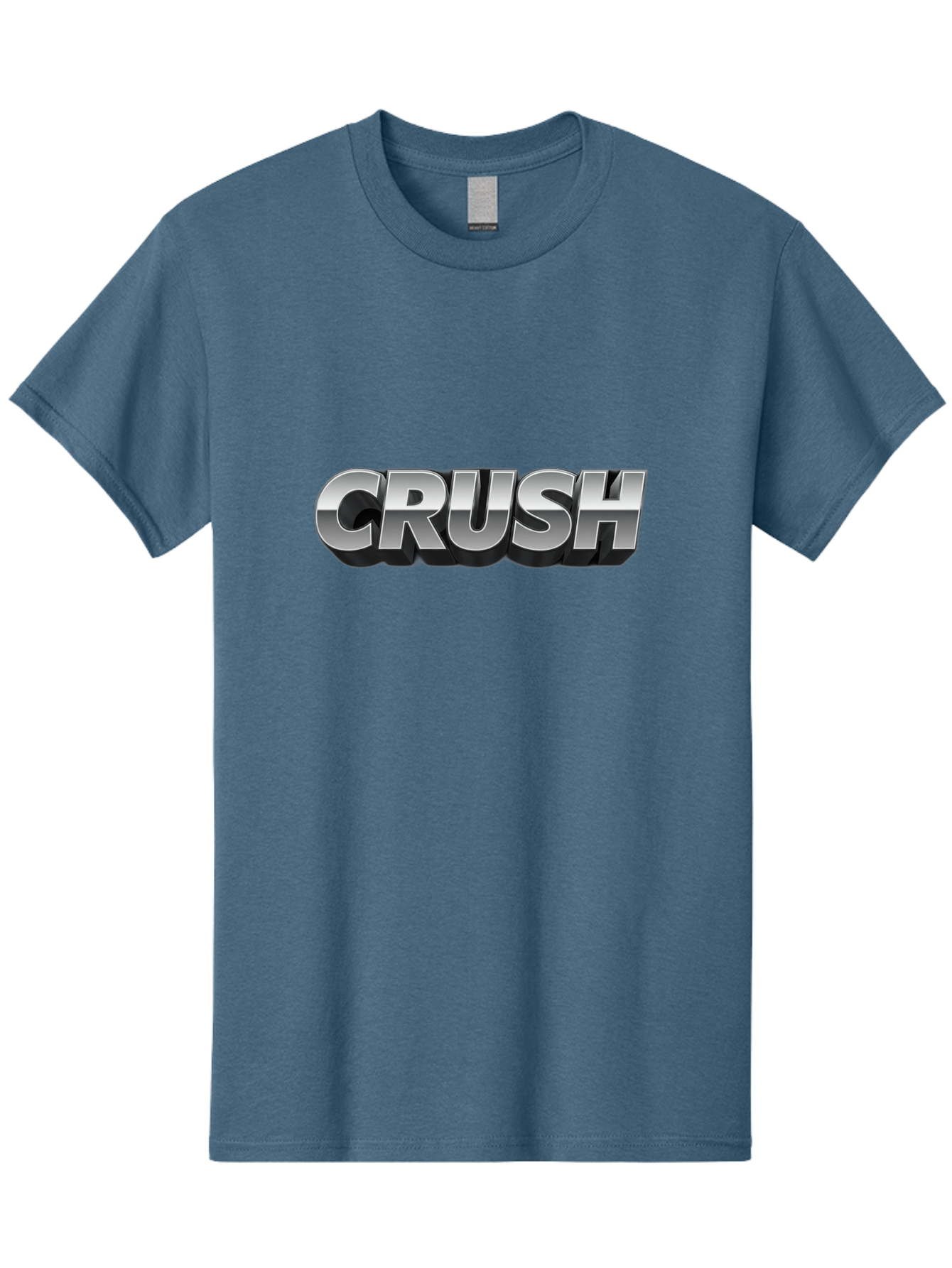 Crush Men'S Graphic Tee, 100% Cotton, Comfortable Casual Summer Wear, Machine Washable, Silver Metallic Text, Bold Font, Motivational Quote, Confident Message, Strong Typography, 3D Effect, Chrome Finish Baa420