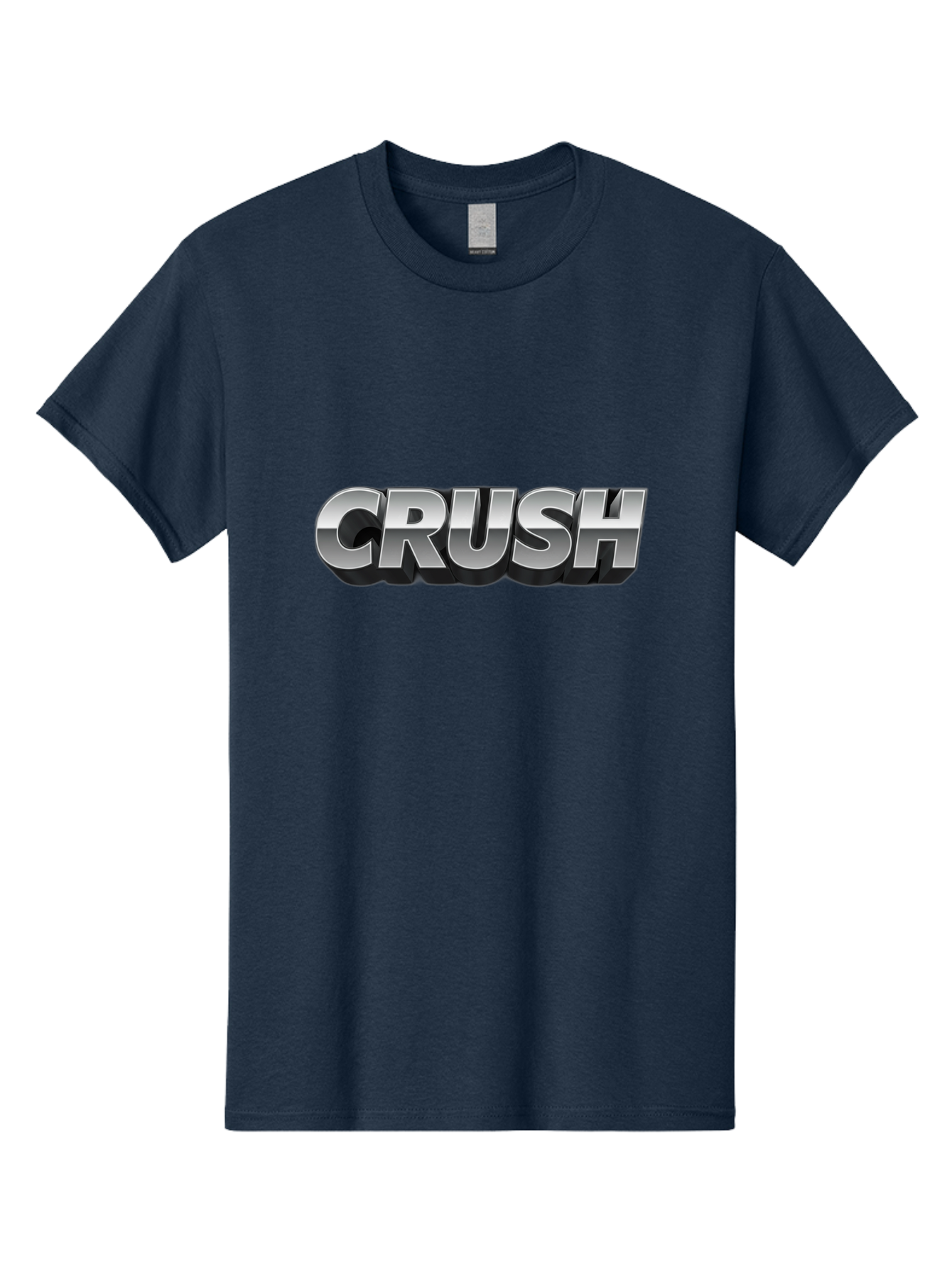 Crush Men'S Graphic Tee, 100% Cotton, Comfortable Casual Summer Wear, Machine Washable, Silver Metallic Text, Bold Font, Motivational Quote, Confident Message, Strong Typography, 3D Effect, Chrome Finish Baa420