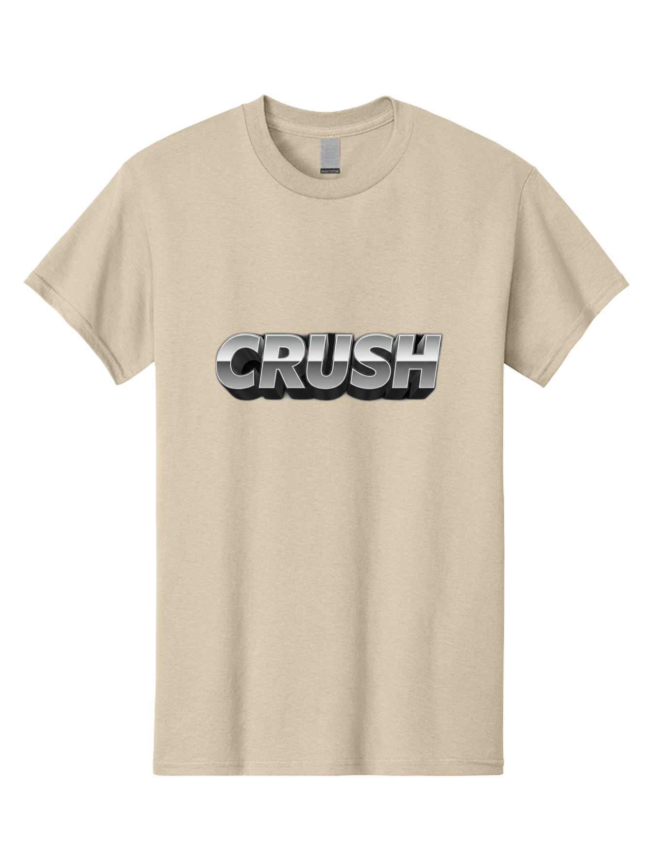 Crush Men'S Graphic Tee, 100% Cotton, Comfortable Casual Summer Wear, Machine Washable, Silver Metallic Text, Bold Font, Motivational Quote, Confident Message, Strong Typography, 3D Effect, Chrome Finish Baa420