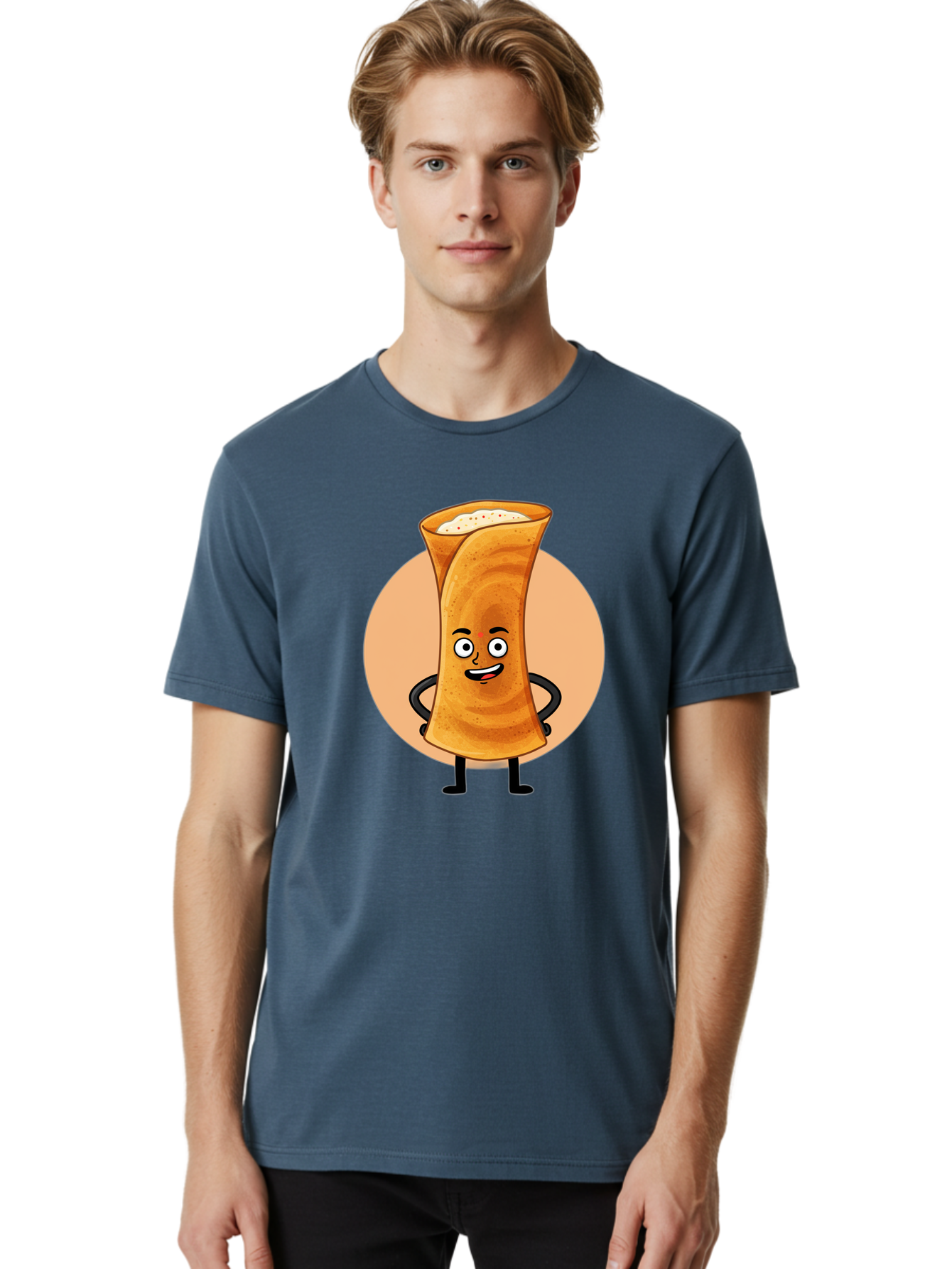 Dabba-Chai Men'S Graphic Tee, 100% Cotton, Comfortable Casual Summer Wear, Machine Washable, Cartoon Cup Of Tea, Dabba Chai, Indian Tea Culture, Anthropomorphic Beverage, Fun Illustration, Masala Chai, Tea Lover, Cute Character Baa437