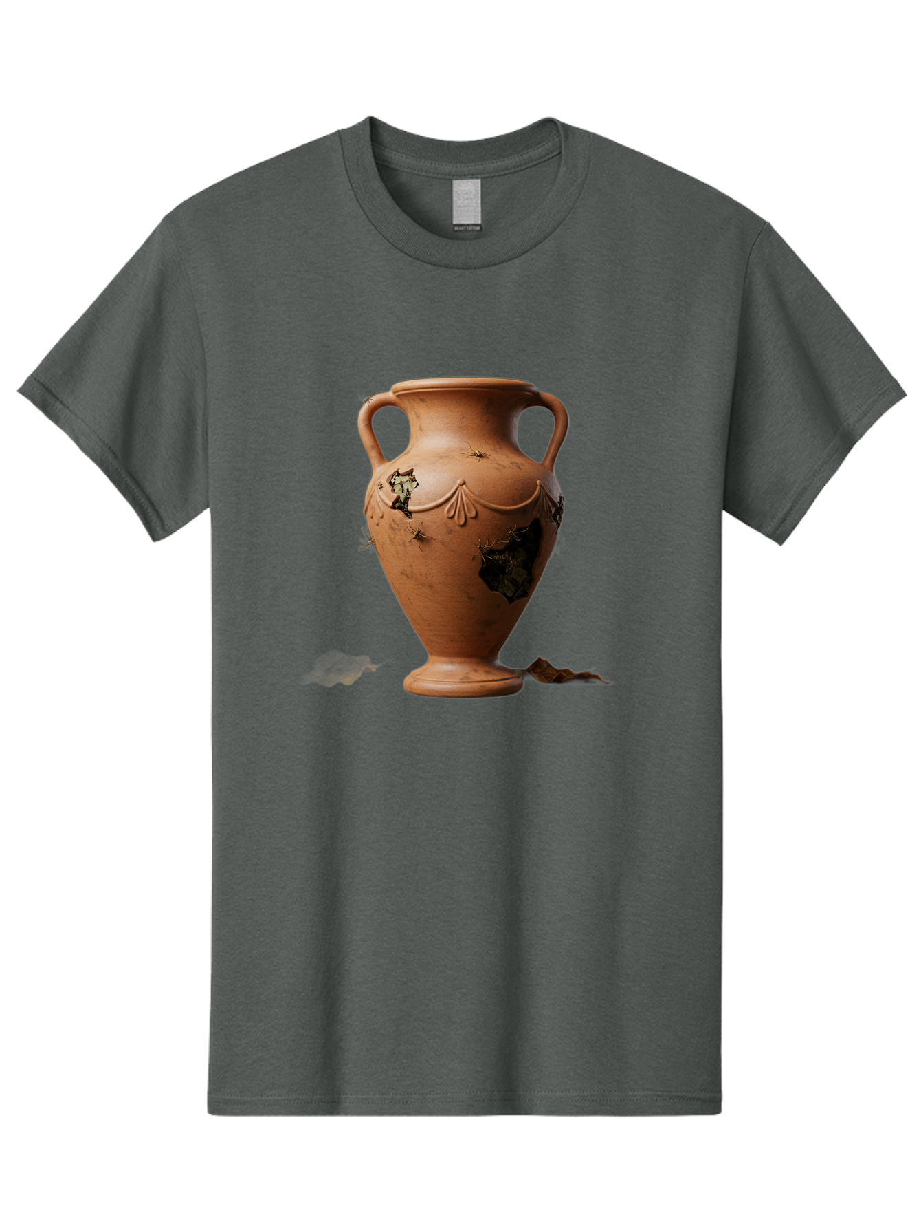 Damaged-Terracotta-Vase Men'S Graphic Tee, 100% Cotton, Comfortable Casual Summer Wear, Machine Washable, Terracotta Vase, Broken Pottery, Ancient Artifact, Historical Relic, Damaged Ceramics, Antique Vase, Crumbling Clay, Ruined Pottery, Baa438