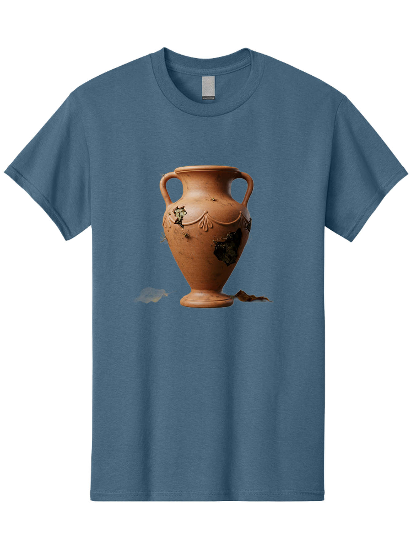 Damaged-Terracotta-Vase Men'S Graphic Tee, 100% Cotton, Comfortable Casual Summer Wear, Machine Washable, Terracotta Vase, Broken Pottery, Ancient Artifact, Historical Relic, Damaged Ceramics, Antique Vase, Crumbling Clay, Ruined Pottery, Baa438