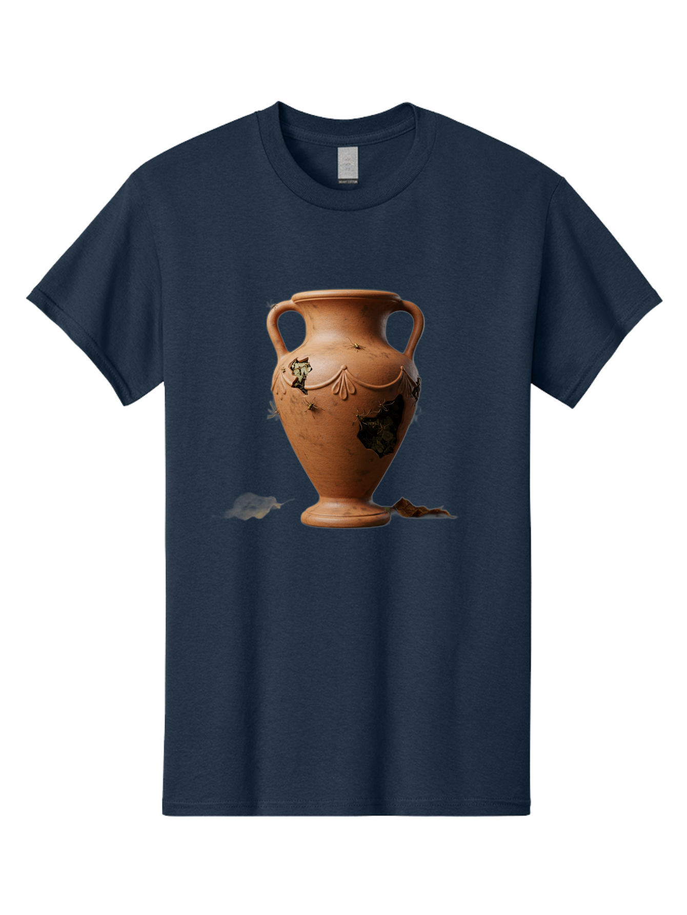 Damaged-Terracotta-Vase Men'S Graphic Tee, 100% Cotton, Comfortable Casual Summer Wear, Machine Washable, Terracotta Vase, Broken Pottery, Ancient Artifact, Historical Relic, Damaged Ceramics, Antique Vase, Crumbling Clay, Ruined Pottery, Baa438