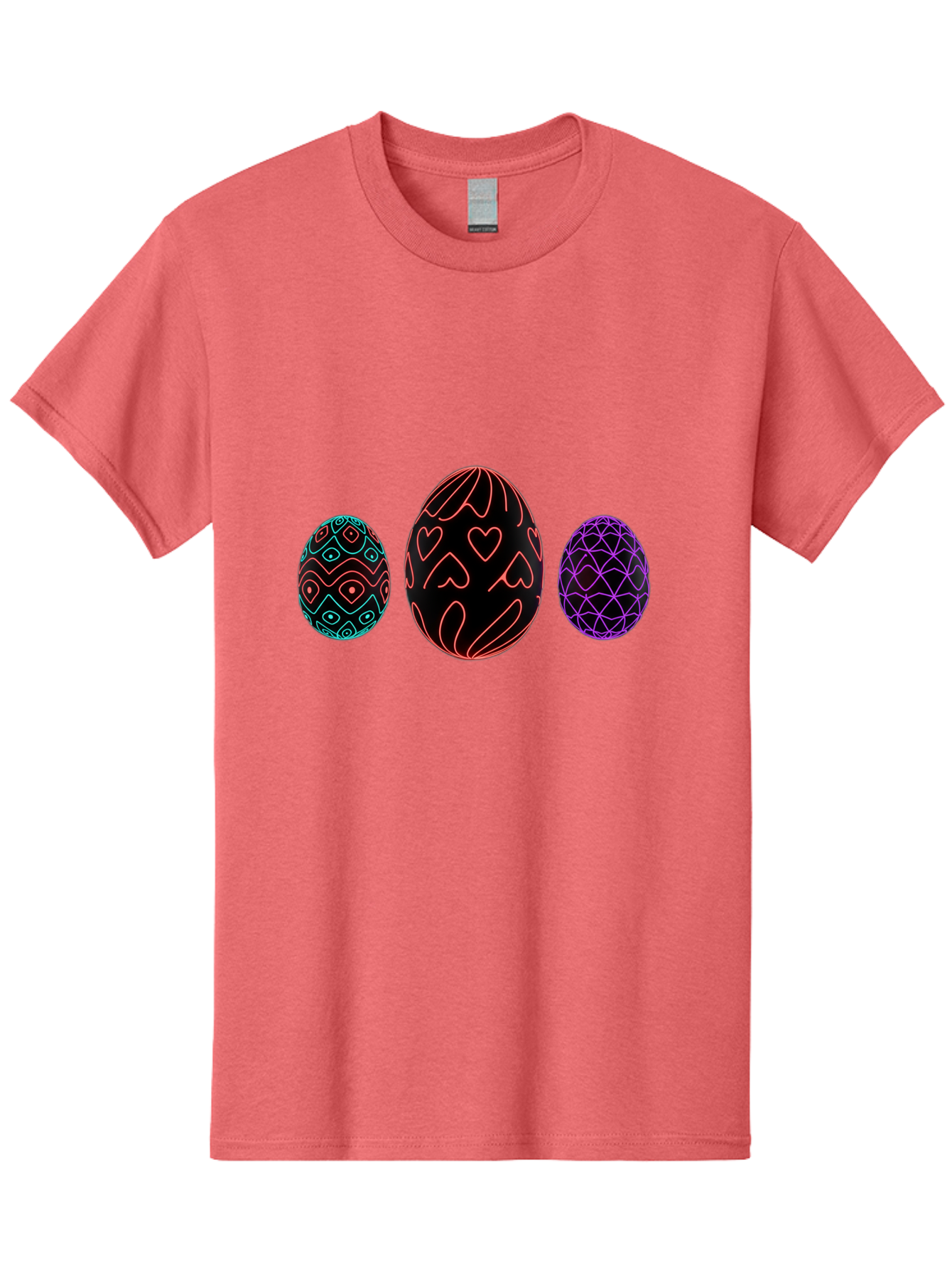 Decorative-Eggs Men'S Graphic Tee, 100% Cotton, Comfortable Casual Summer Wear, Machine Washable, Decorated Eggs, Easter Eggs, Colorful Patterns, Abstract Designs, Heart Motifs, Geometric Shapes, Festive, Vibrant Colors, Easter Celebration Baa443