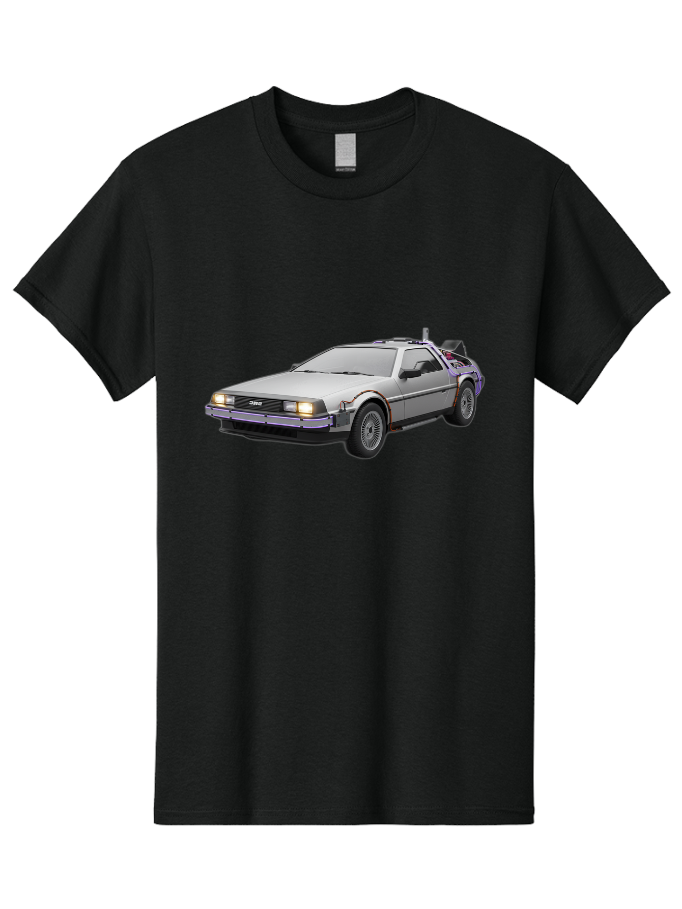 Delorean-Dmc-12 Men'S Graphic Tee, 100% Cotton, Comfortable Casual Summer Wear, Machine Washable, Delorean Dmc-12 Car, Futuristic Automobile, Time-Traveling Vehicle, Stainless Steel Body, Gull-Wing Doors, Classic Movie Prop, Baa444