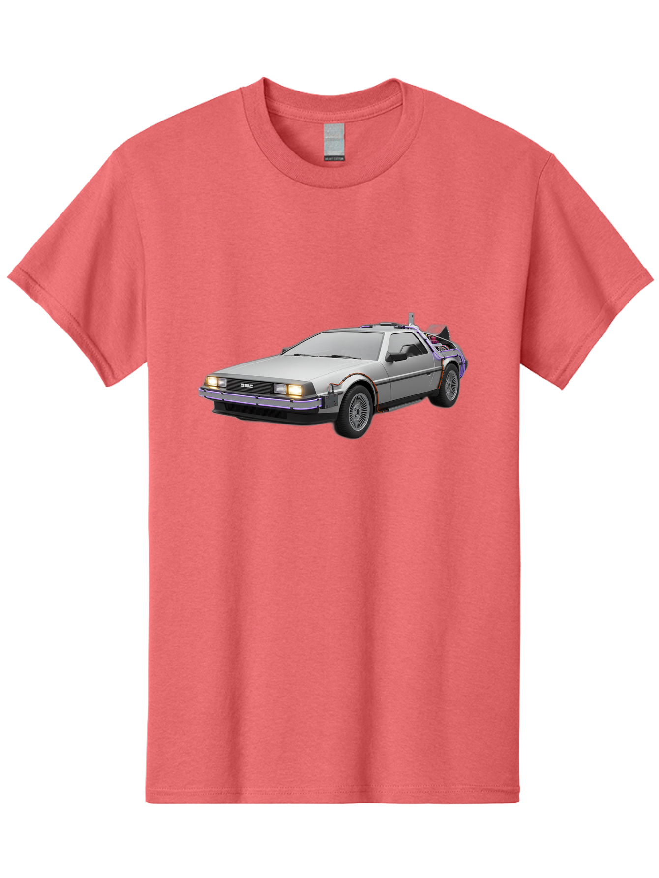 Delorean-Dmc-12 Men'S Graphic Tee, 100% Cotton, Comfortable Casual Summer Wear, Machine Washable, Delorean Dmc-12 Car, Futuristic Automobile, Time-Traveling Vehicle, Stainless Steel Body, Gull-Wing Doors, Classic Movie Prop, Baa444