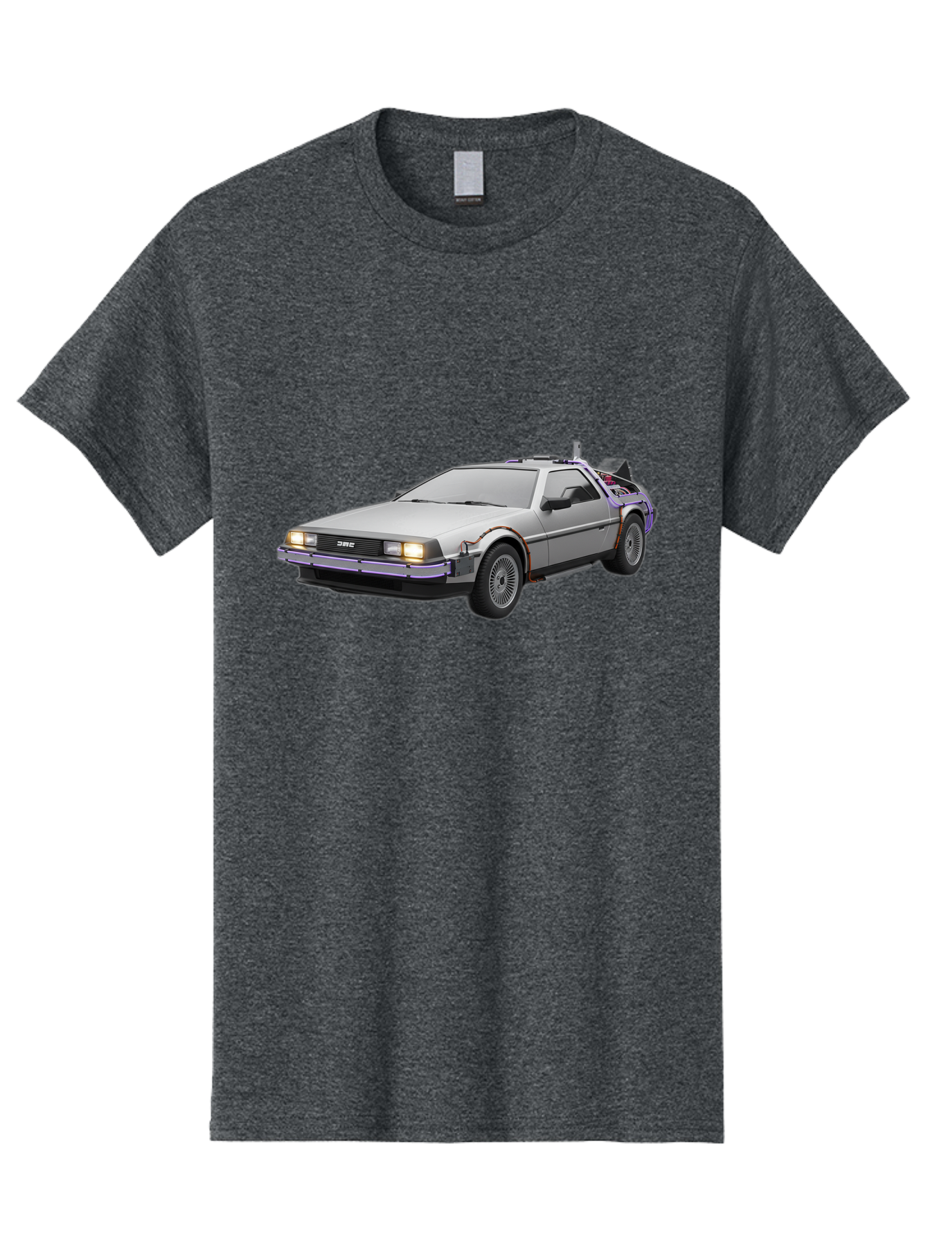 Delorean-Dmc-12 Men'S Graphic Tee, 100% Cotton, Comfortable Casual Summer Wear, Machine Washable, Delorean Dmc-12 Car, Futuristic Automobile, Time-Traveling Vehicle, Stainless Steel Body, Gull-Wing Doors, Classic Movie Prop, Baa444
