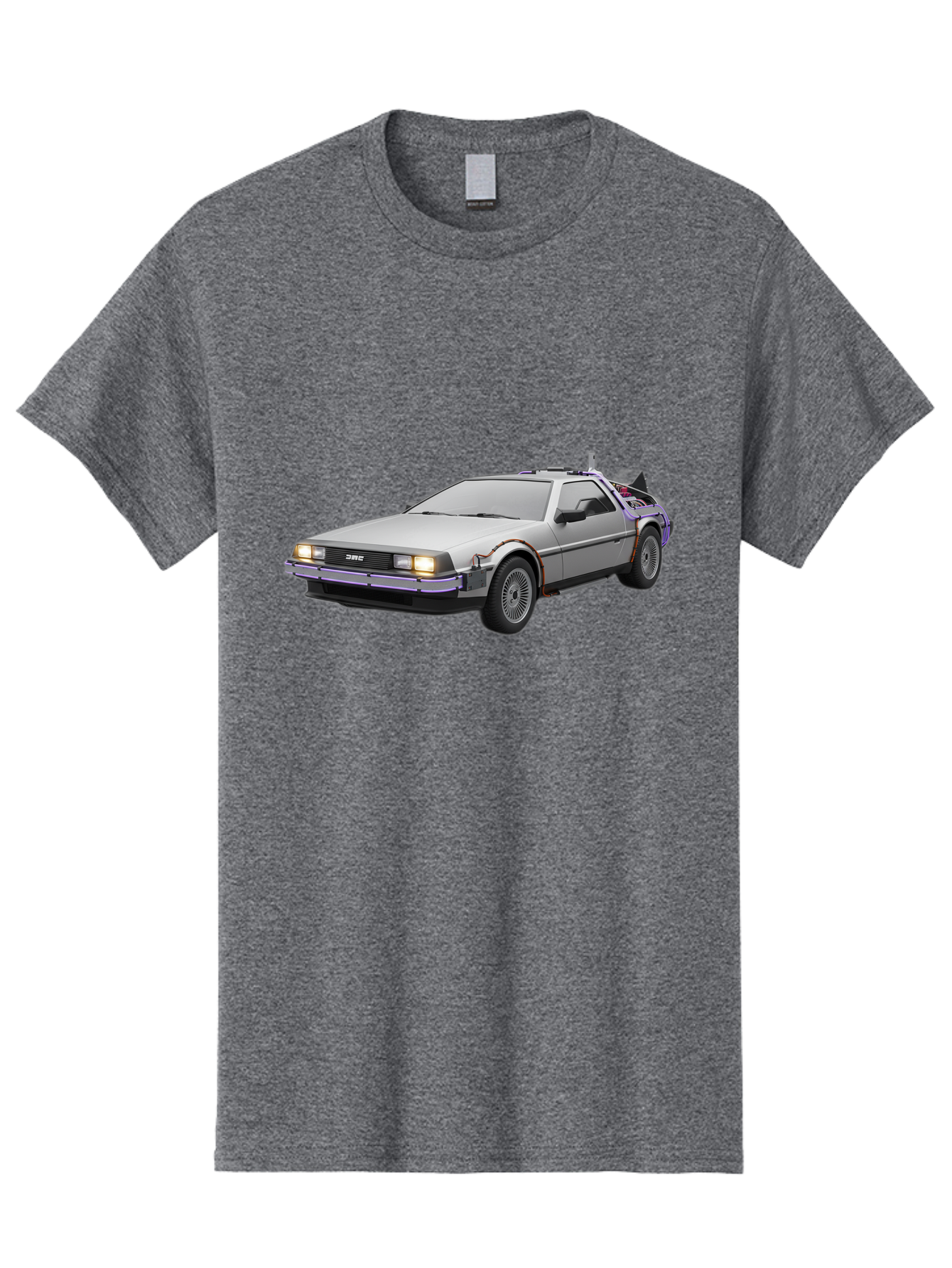 Delorean-Dmc-12 Men'S Graphic Tee, 100% Cotton, Comfortable Casual Summer Wear, Machine Washable, Delorean Dmc-12 Car, Futuristic Automobile, Time-Traveling Vehicle, Stainless Steel Body, Gull-Wing Doors, Classic Movie Prop, Baa444