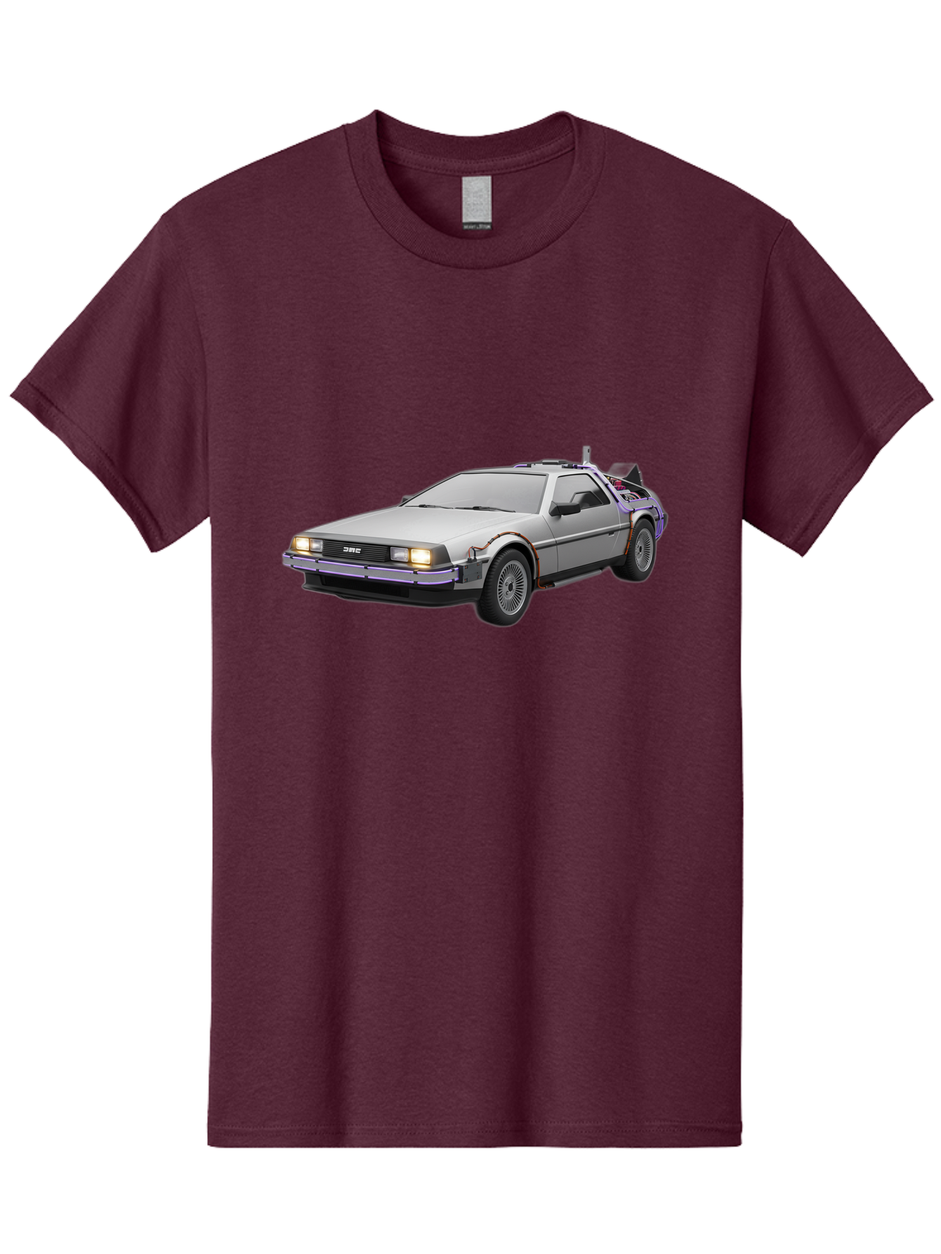 Delorean-Dmc-12 Men'S Graphic Tee, 100% Cotton, Comfortable Casual Summer Wear, Machine Washable, Delorean Dmc-12 Car, Futuristic Automobile, Time-Traveling Vehicle, Stainless Steel Body, Gull-Wing Doors, Classic Movie Prop, Baa444